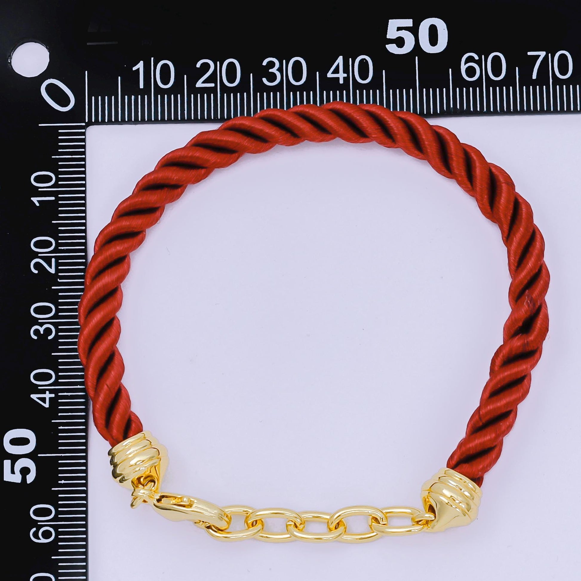 Colorful Braided silk rope Bracelet cords 7.8 inch with 24k gold filled clasp WA3368