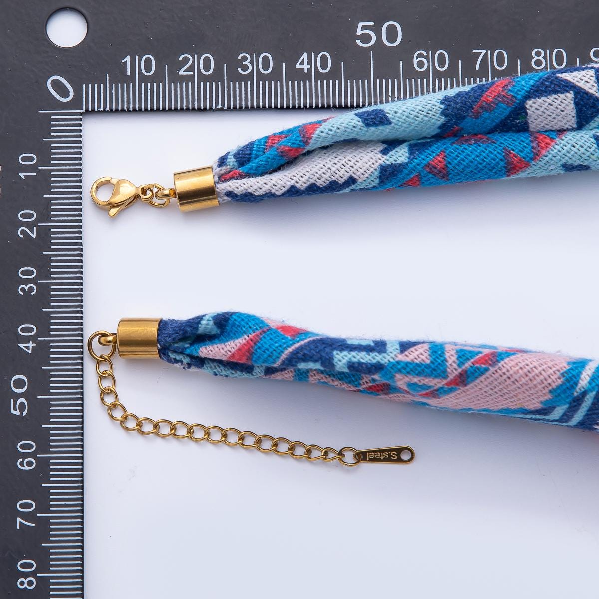 Colorful Scarf Necklace 16.6 inch Make your own Scarf Necklace Charm Jewelry Supply with PVD Gold Stainless Clasp WA1653