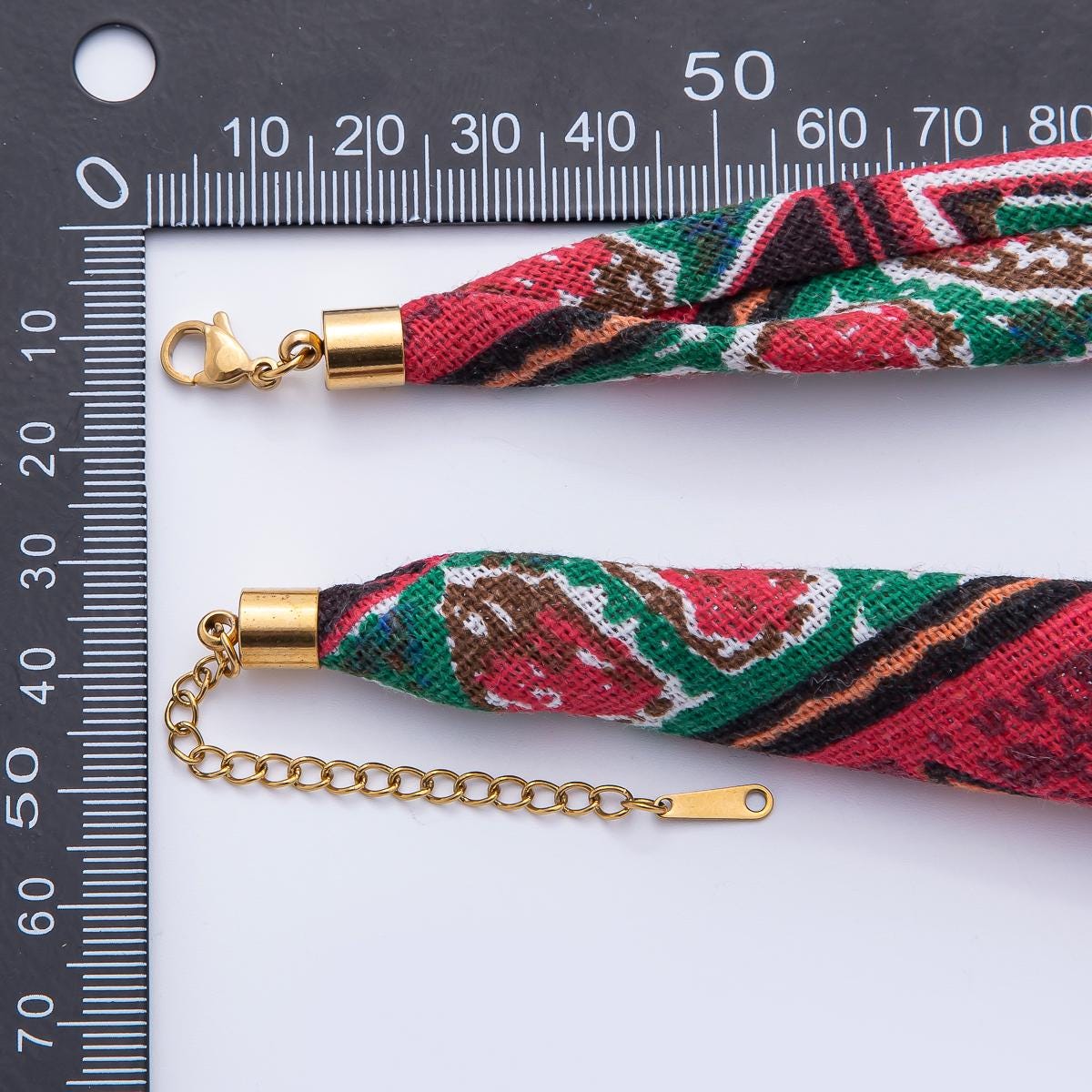 Colorful Scarf Necklace 16.6 inch Make your own Scarf Necklace Charm Jewelry Supply with PVD Gold Stainless Clasp WA1653