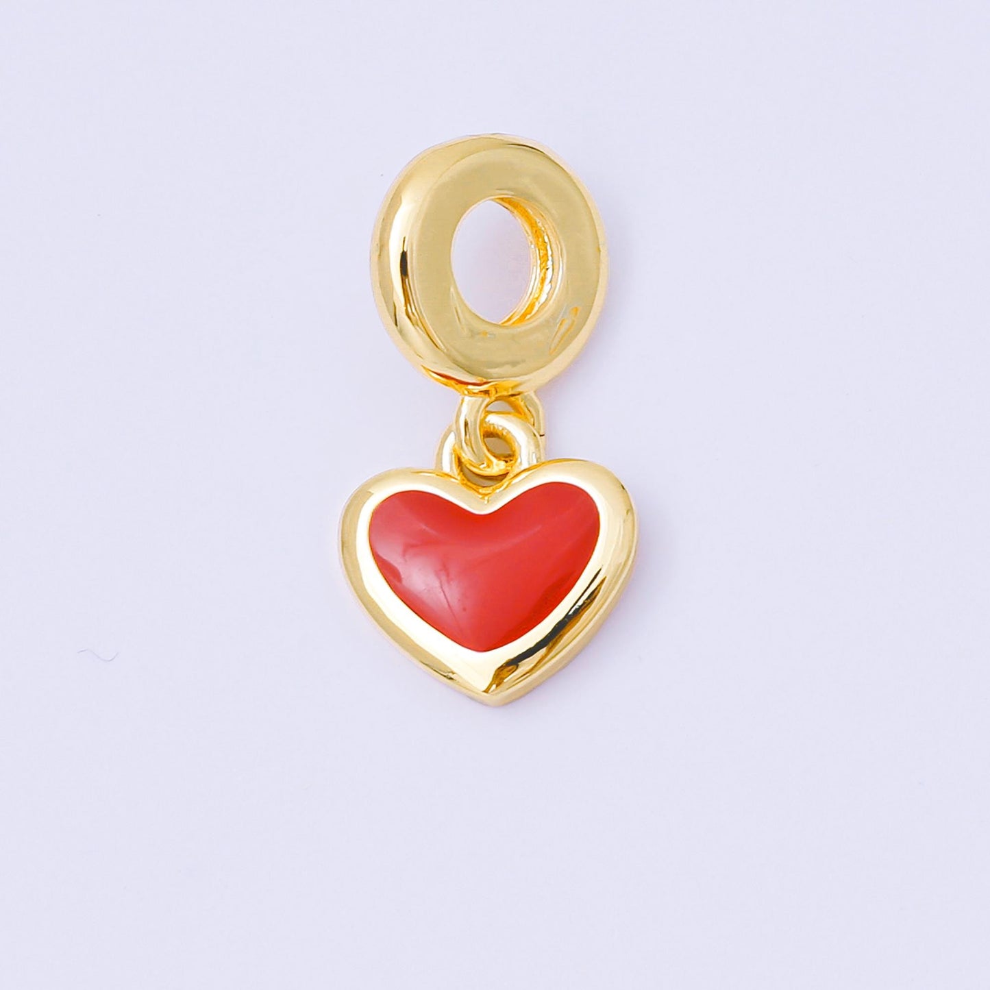 24k gold filled Black Red WHite hearts Charm rondelle bail drop pendant | AC1630