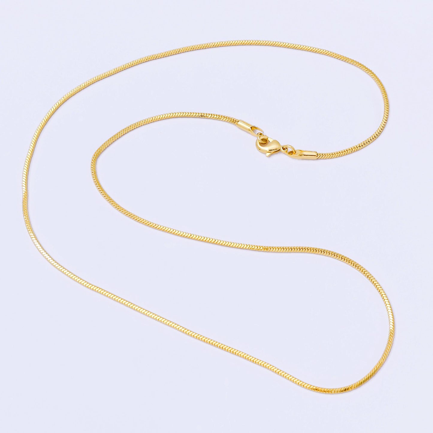 1pc 19.88'' Ready to Use 24K Gold Filled Cocoon Necklace Chain, Layer Snake Herringbone Chain Necklace WA-3834