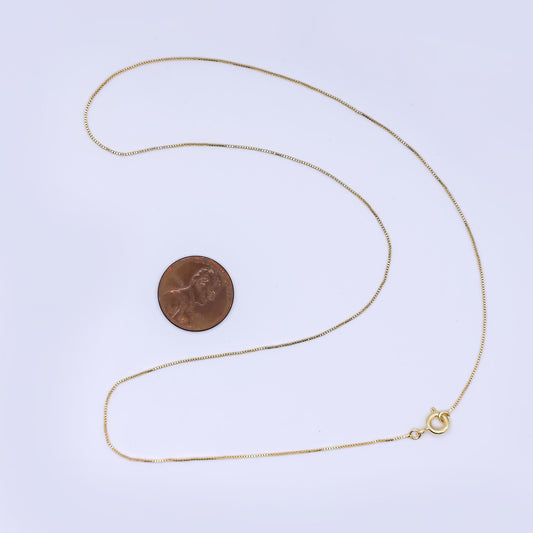 17.7'' Ready to Use 0.6mm Thin Box Necklace Chain, Layering Fine Chain Luxe Necklace, For Pendant Charm Necklace, WA-3349