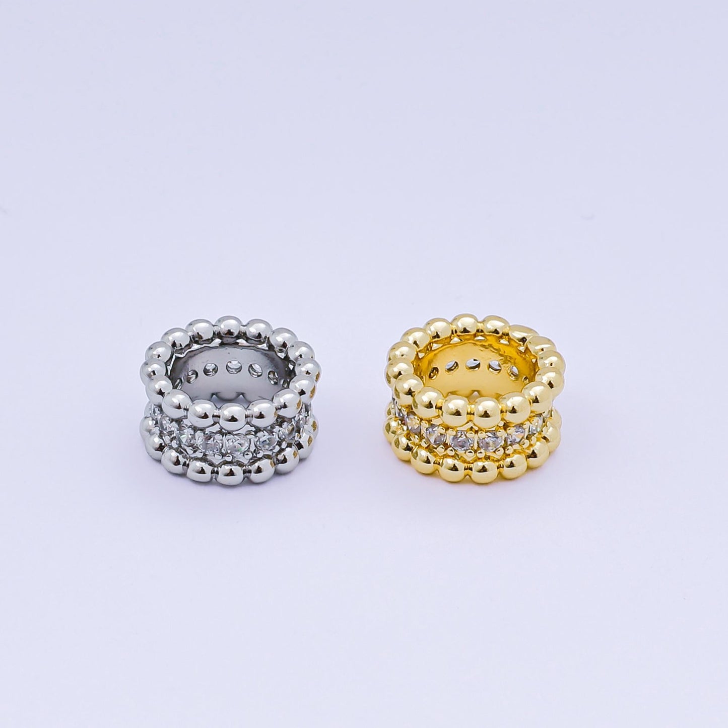 1x Dainty Beaded spacer beads Round Ball beads bracelet connector for bracelet jewelry making supply finding 10mm B-032