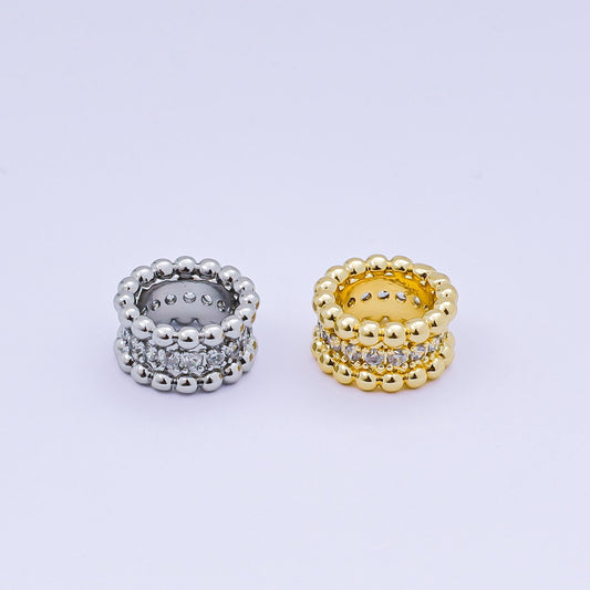 1x Dainty Beaded spacer beads Round Ball beads bracelet connector for bracelet jewelry making supply finding 10mm B-032