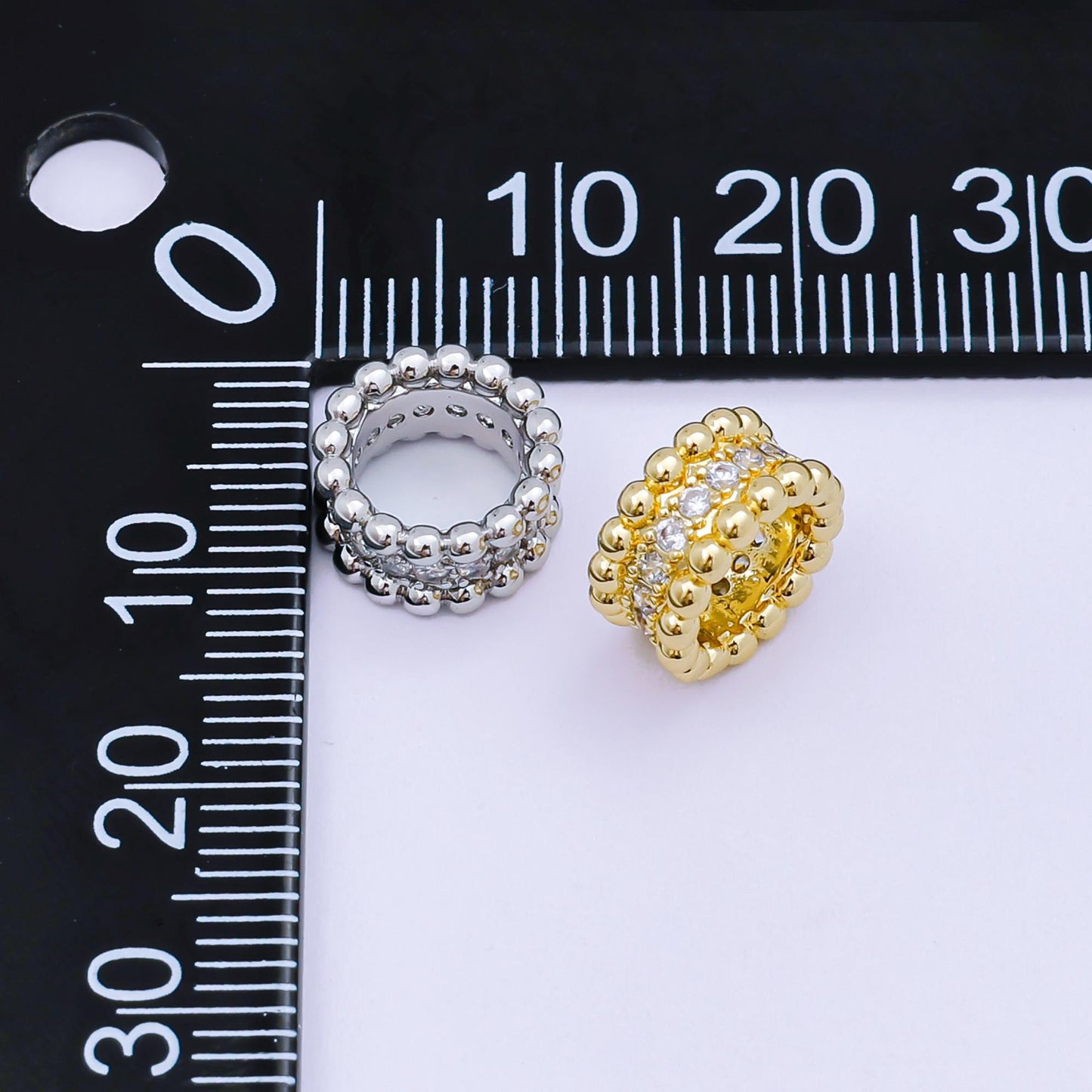 1x Dainty Beaded spacer beads Round Ball beads bracelet connector for bracelet jewelry making supply finding 10mm B-032