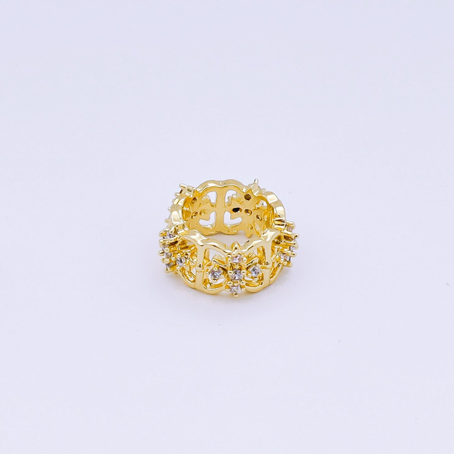 1x Dainty CZ Cross spacer beads Round Design beads bracelet connector for bracelet jewelry making supply finding 12mm B-036