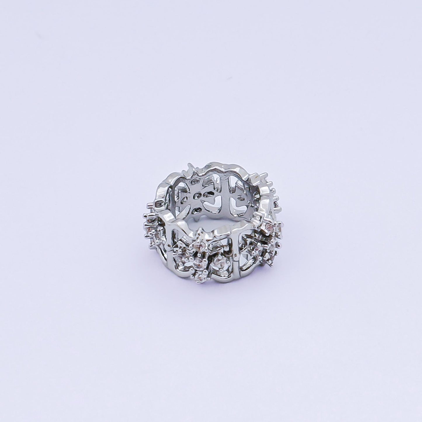1x Dainty CZ Cross spacer beads Round Design beads bracelet connector for bracelet jewelry making supply finding 12mm B-036