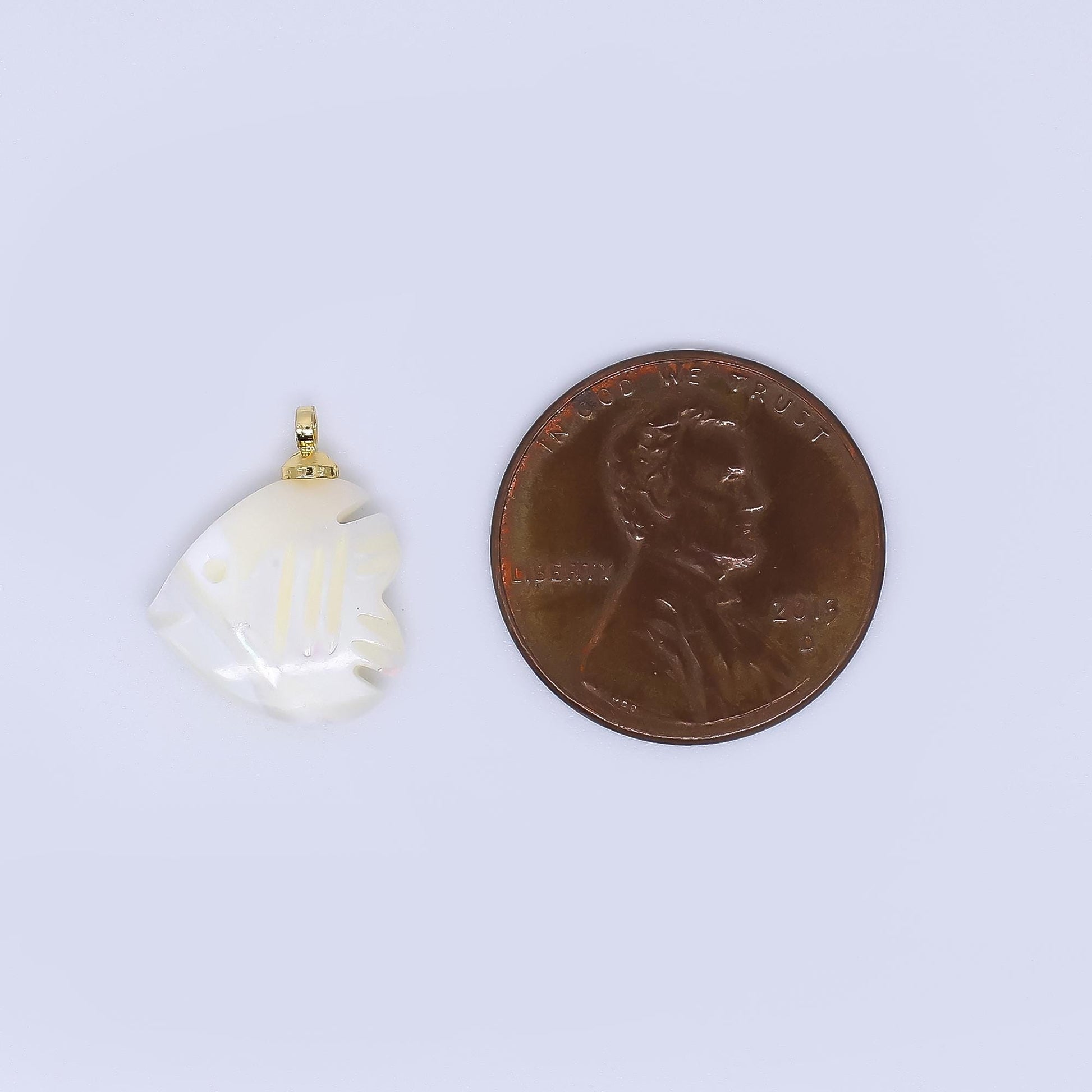 24K Gold Filled 12mm White Shell Pearl Fish Charm Under the Sea Ocean Life Jewelry Inspired | p-1602