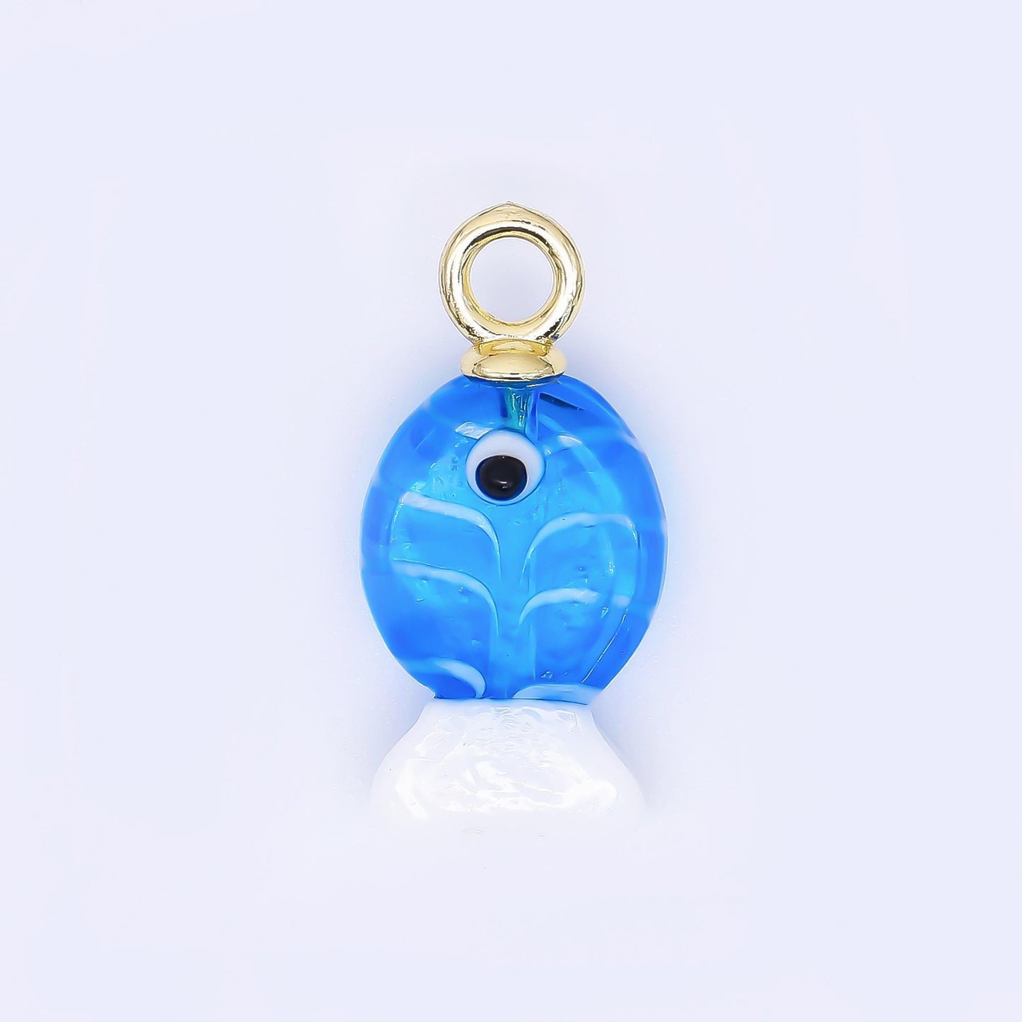 18K Gold Filled Hand painted Baby Fish Charm Animal Acrylic Pendant for Phone Charm Bracelet Necklace Earring Jewelry Making Supply AH-613