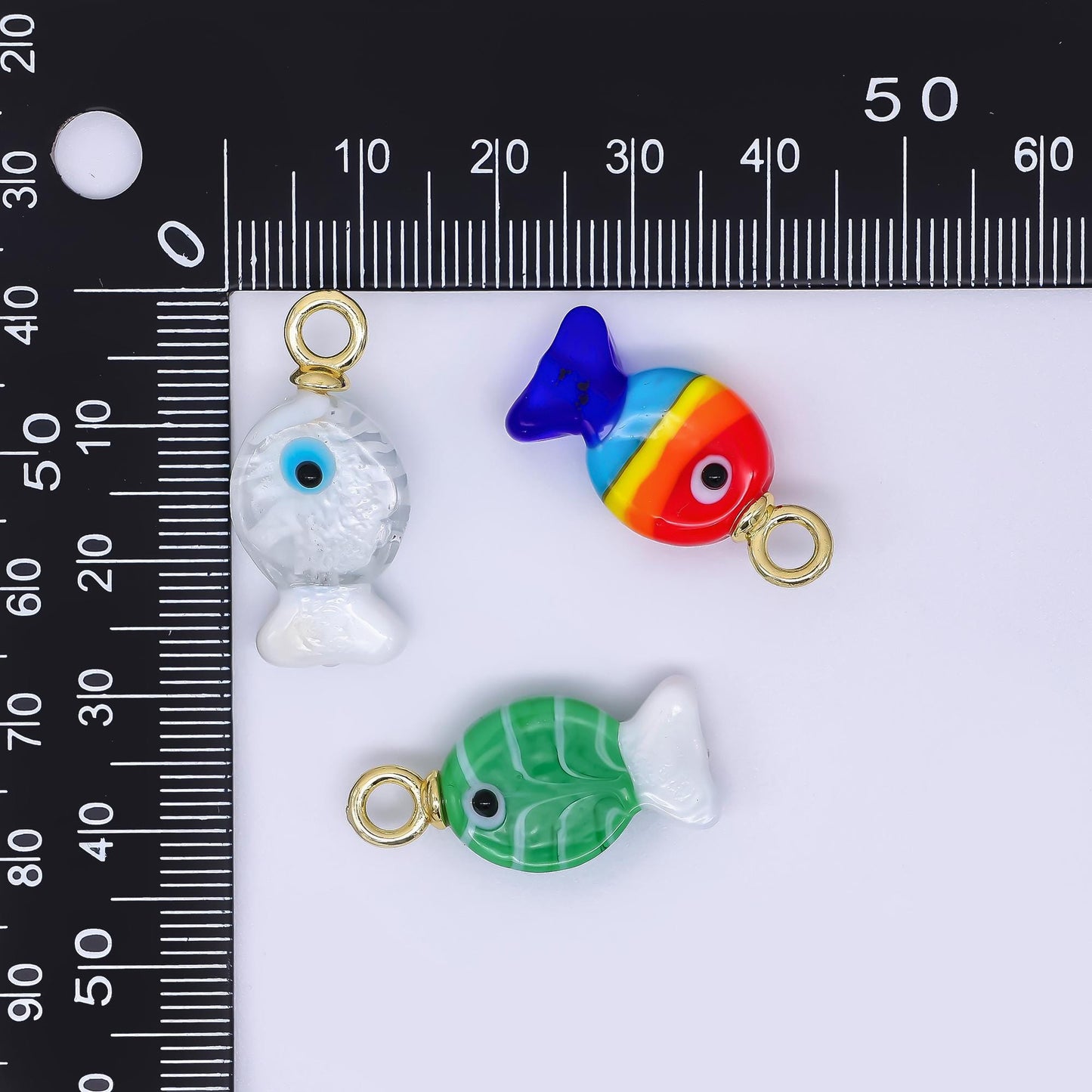 18K Gold Filled Hand painted Baby Fish Charm Animal Acrylic Pendant for Phone Charm Bracelet Necklace Earring Jewelry Making Supply AH-613