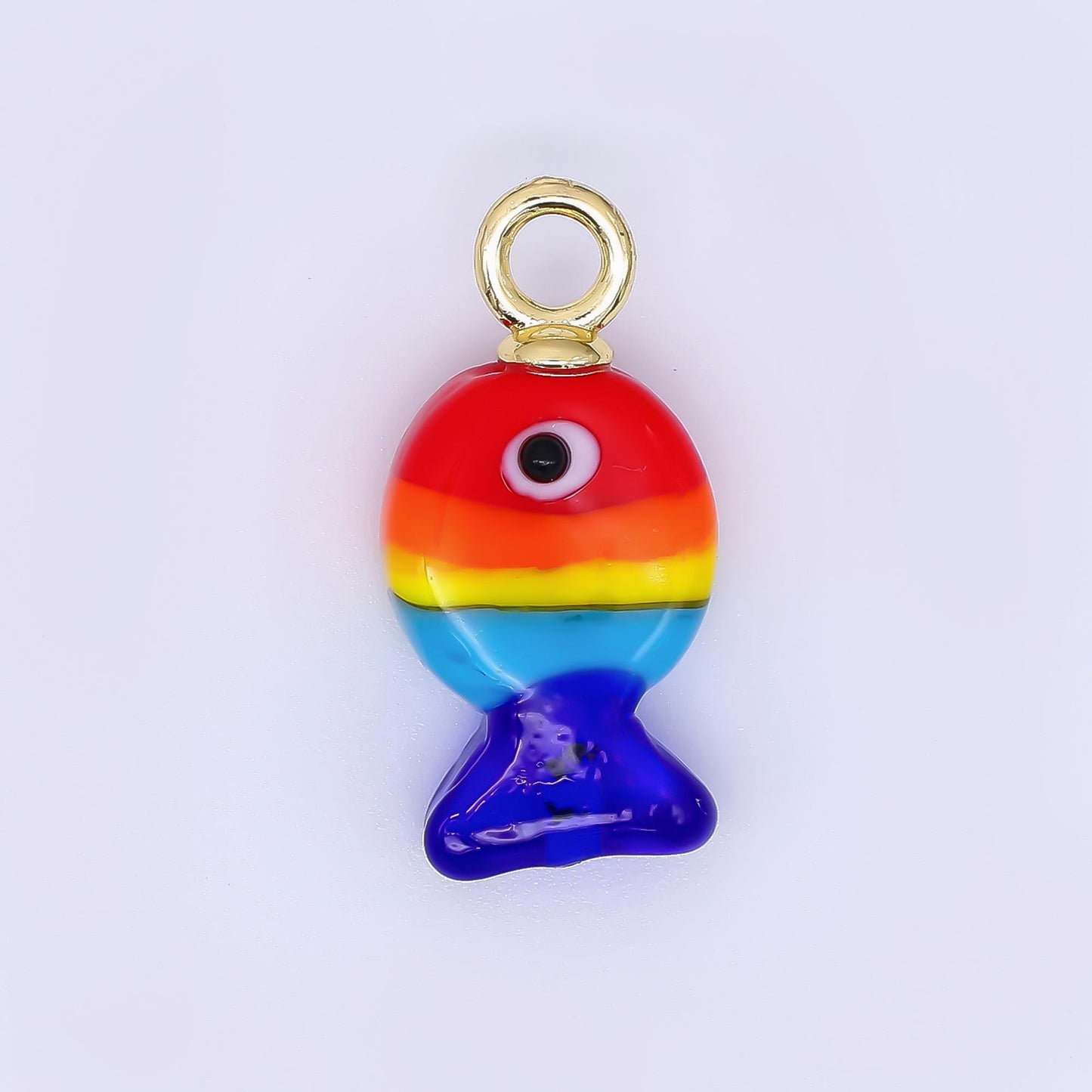 18K Gold Filled Hand painted Baby Fish Charm Animal Acrylic Pendant for Phone Charm Bracelet Necklace Earring Jewelry Making Supply AH-613