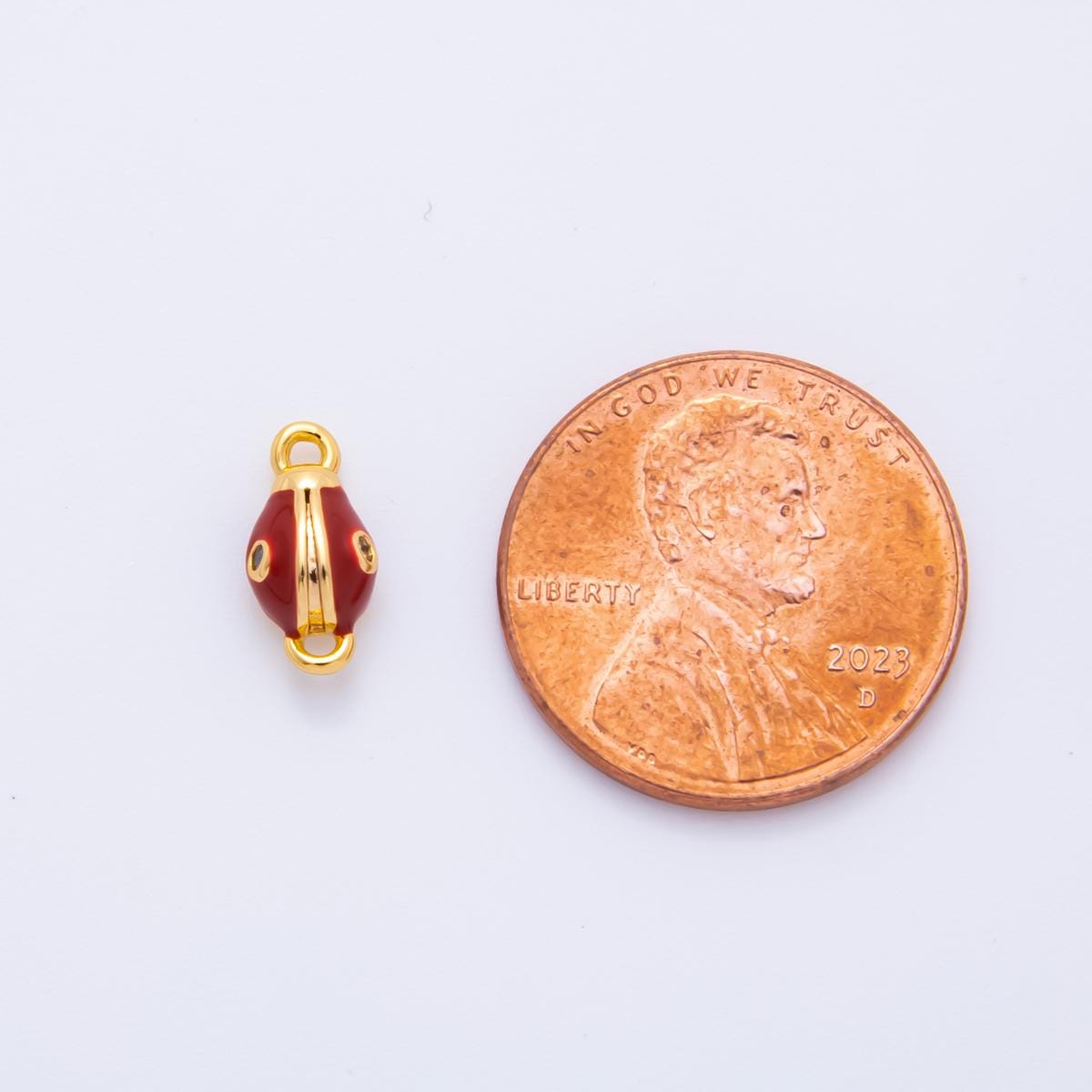 18K Gold Filled 5.1mm Red Snake Charm Connector Animal Jewelry Connector for Bracelet | Y-050