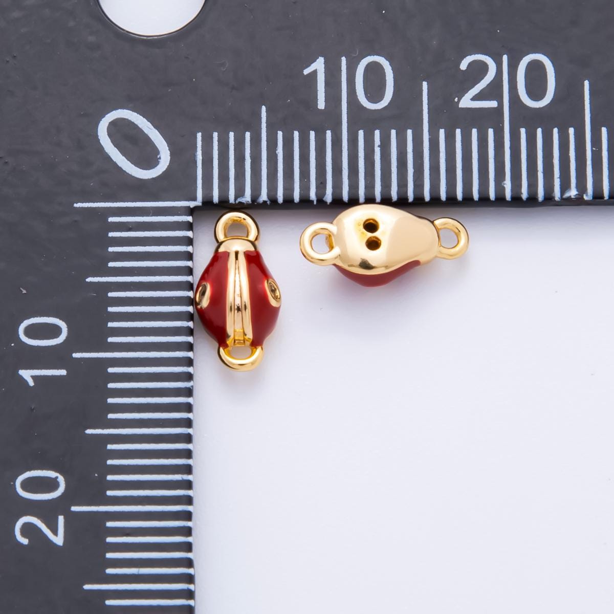 18K Gold Filled 5.1mm Red Snake Charm Connector Animal Jewelry Connector for Bracelet | Y-050