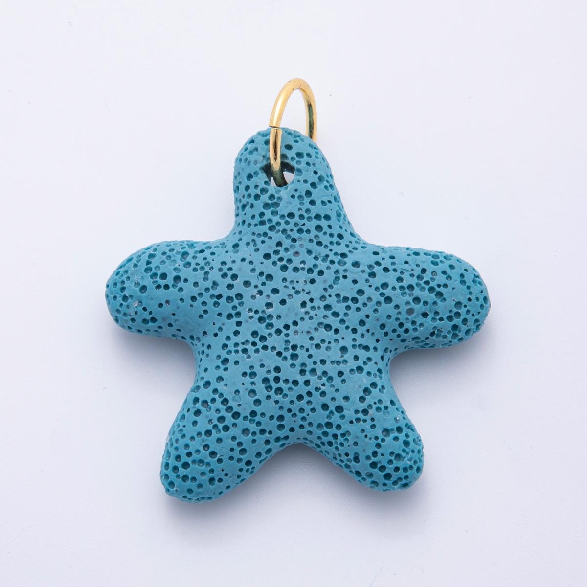 Big Lava Stone Star Pendant Natural Stone StarFish Charm for Necklace Jewelry Making Supply 18k Gold Filled Charm c-722
