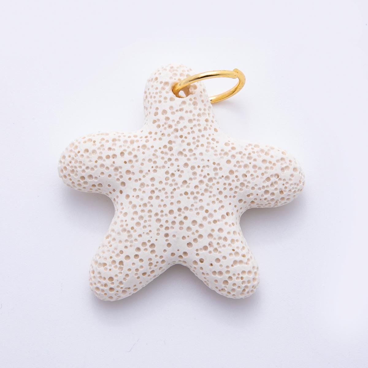 Big Lava Stone Star Pendant Natural Stone StarFish Charm for Necklace Jewelry Making Supply 18k Gold Filled Charm c-722