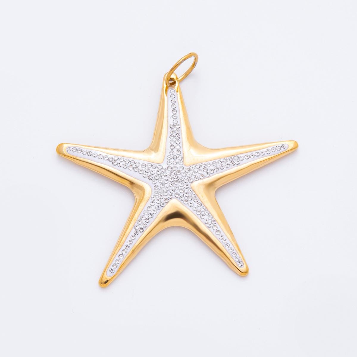 Big Star Stainless steel charm for necklace bracelet pendant Star Fish Mix Metal Gold Silver charm J-007