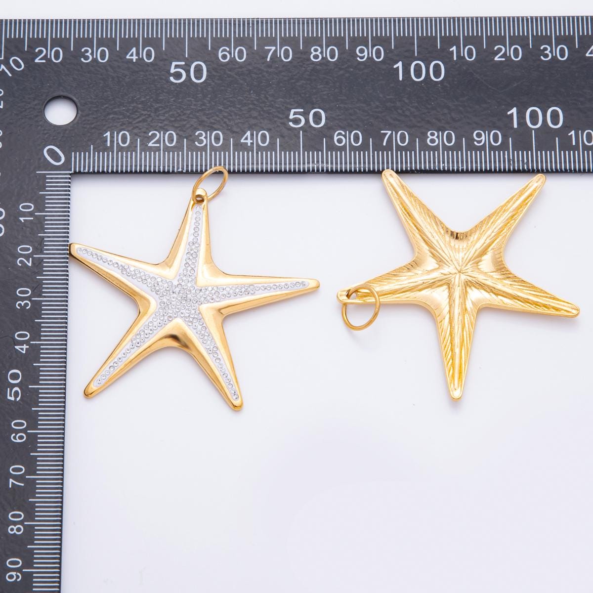 Big Star Stainless steel charm for necklace bracelet pendant Star Fish Mix Metal Gold Silver charm J-007