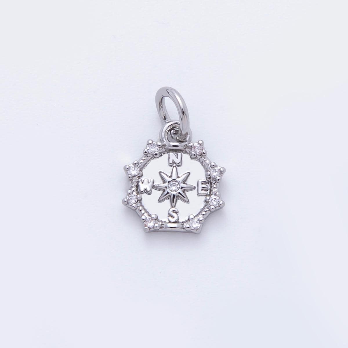 Mini 18K Gold Filled compass charm, gold compass pendant travel charms, nautical charms for bracelet earring necklace C630
