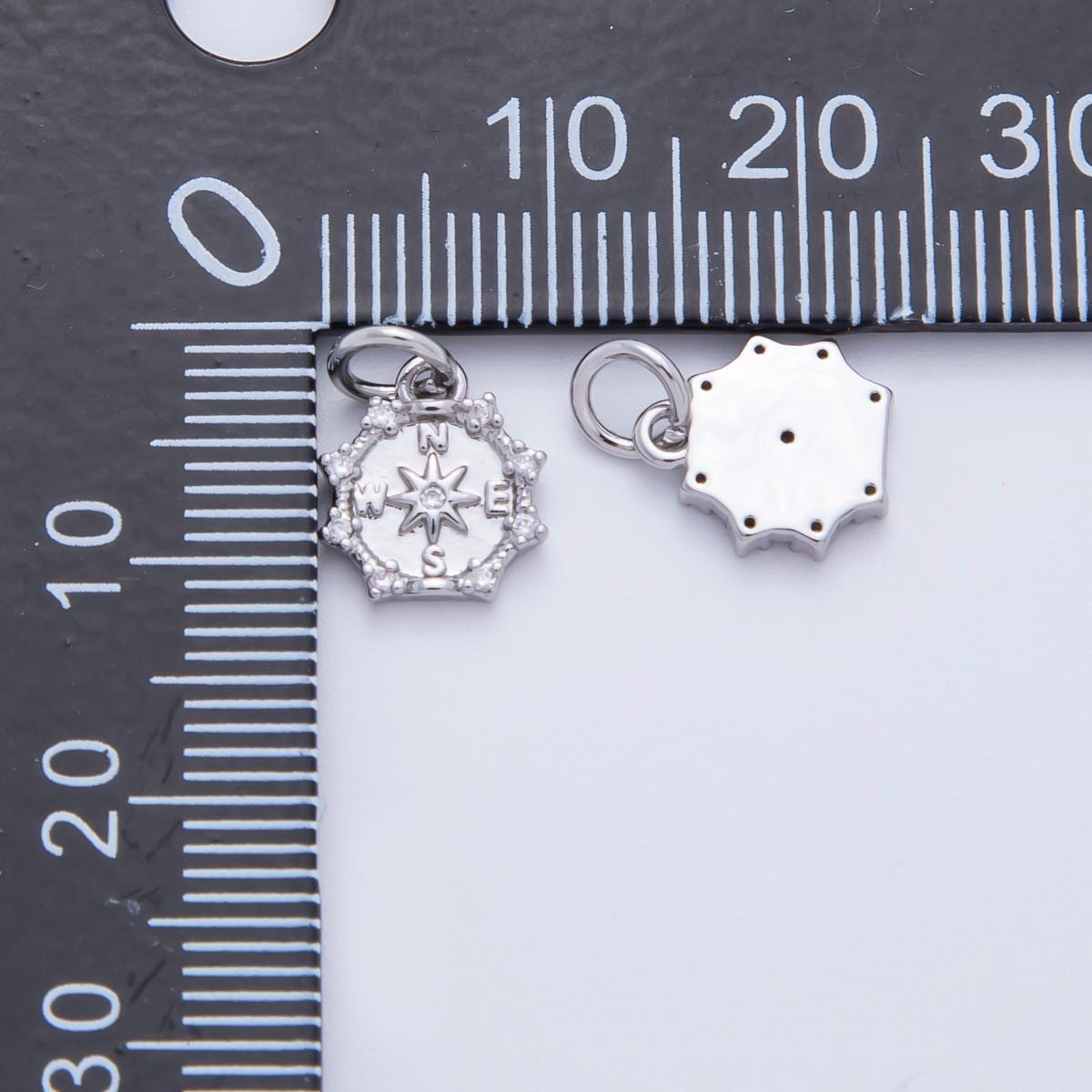 Mini 18K Gold Filled compass charm, gold compass pendant travel charms, nautical charms for bracelet earring necklace C630