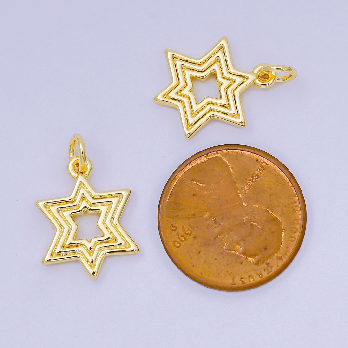 24K Gold Filled 16mm Star of David Charm | AH-643