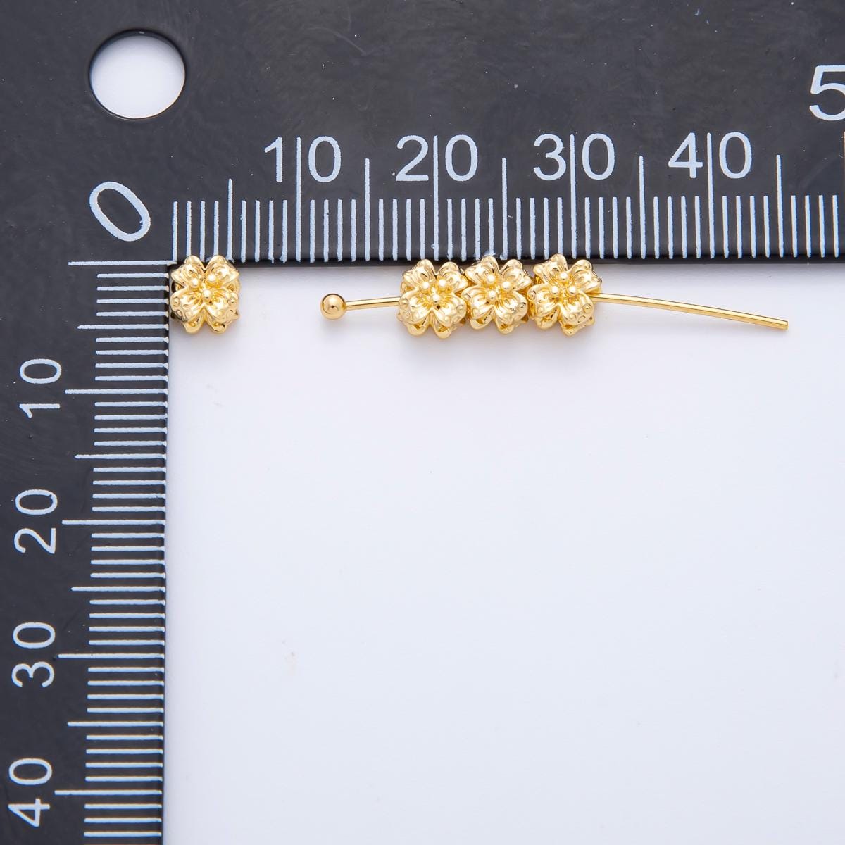 10 pcs 18k gold Filled Flower spacer beads Tiny Floral spacer beads 5 mm beads AF-1080