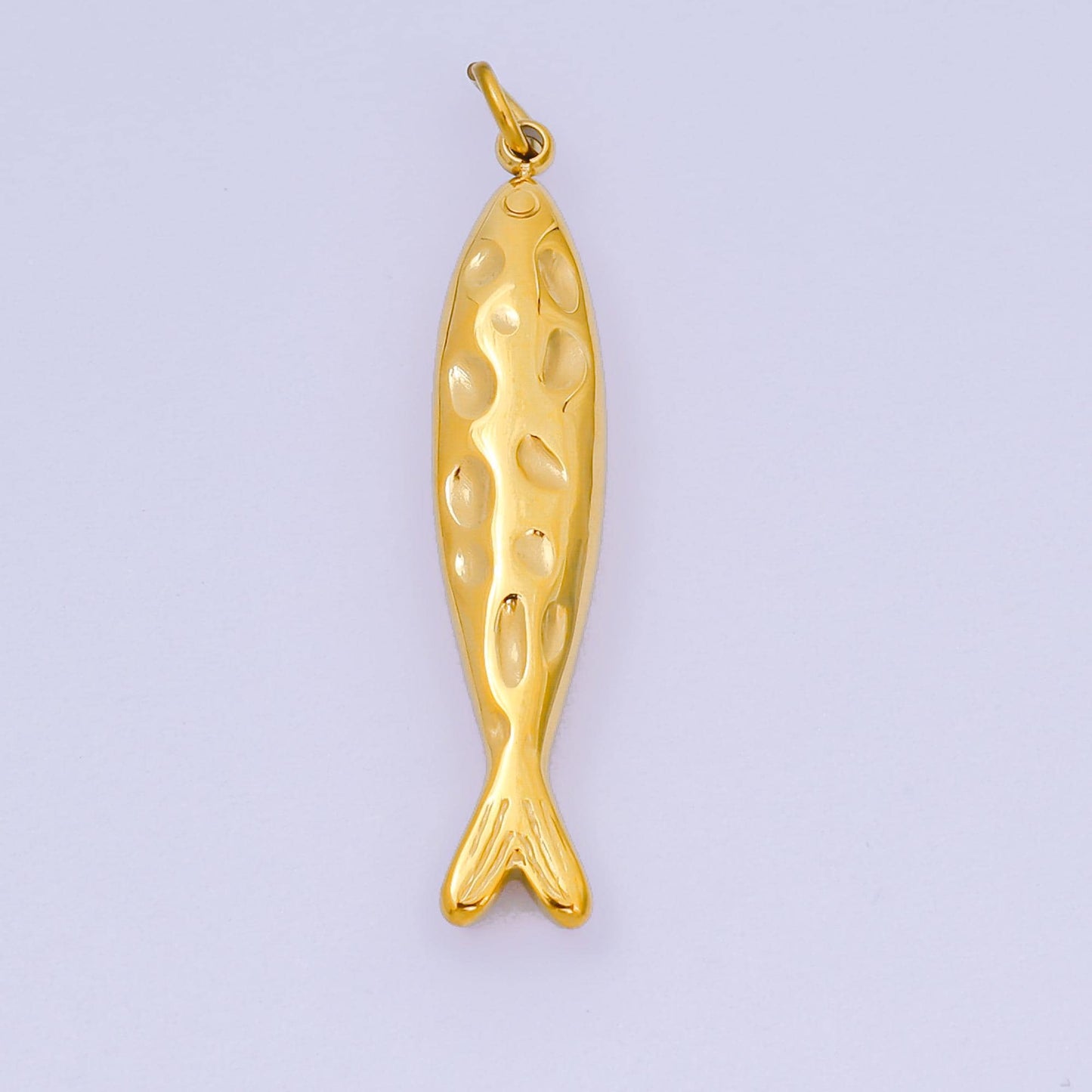 Stainless Steel 33.5mm Sardine Sea Fish Animal Charm in Gold & Silver | J-470