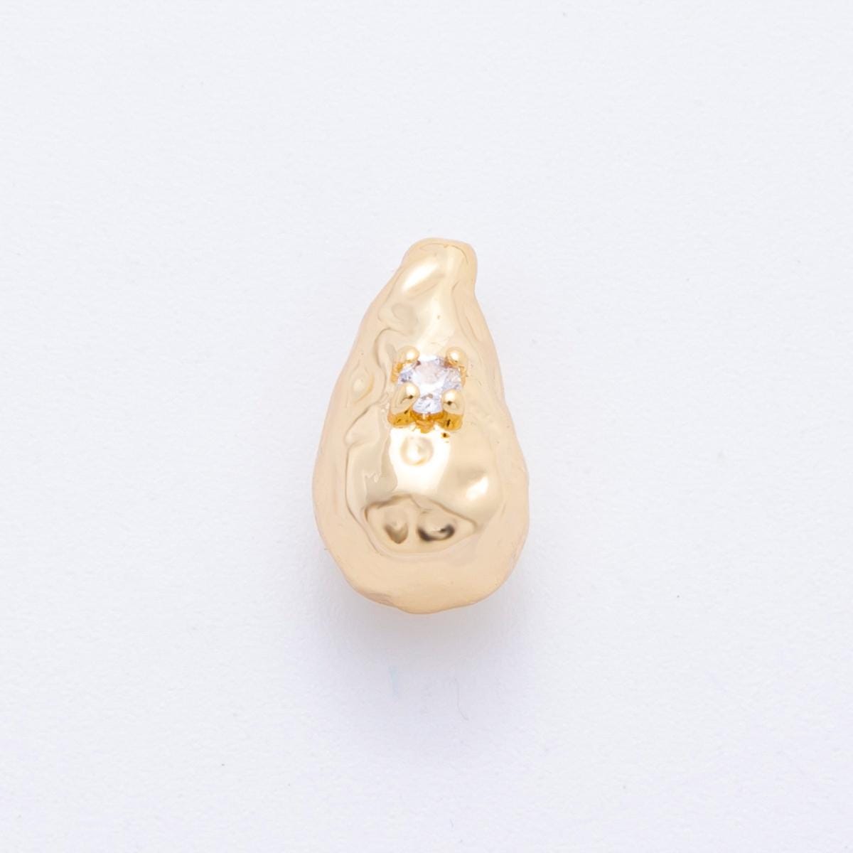 Dainty Molten gold tear drop pendant 18k gold filled teardrop charms simple findings minimalist geometry dangle pendant AF-1025