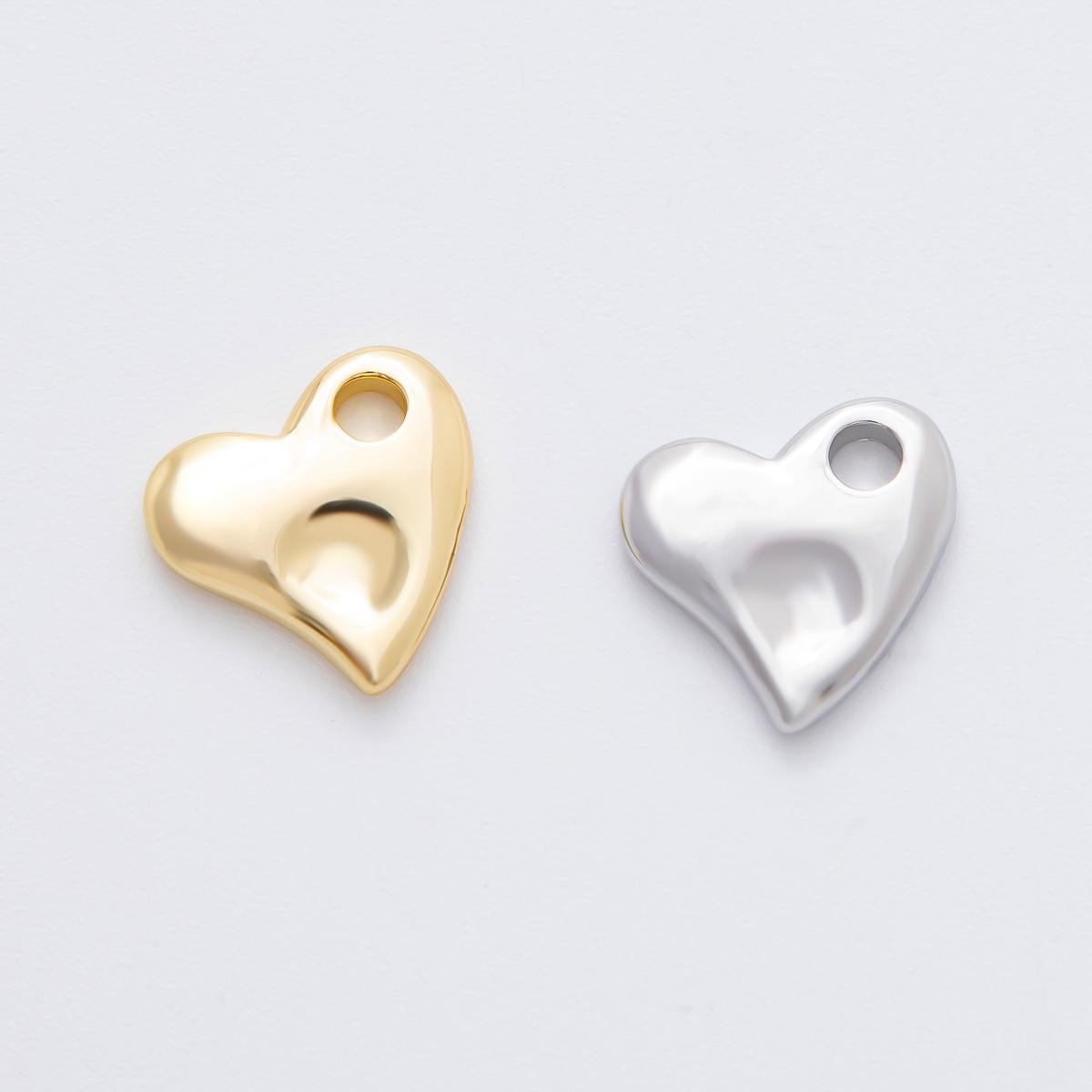 18k gold filled 15.5mm Flat minimalist heart charm for Necklace Keychain Supply | Z-A1523