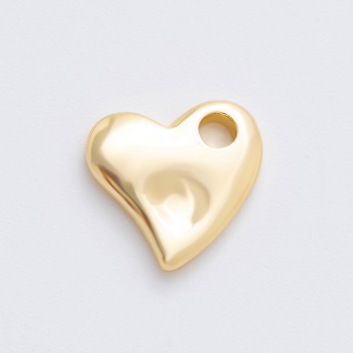 18k gold filled 15.5mm Flat minimalist heart charm for Necklace Keychain Supply | Z-A1523