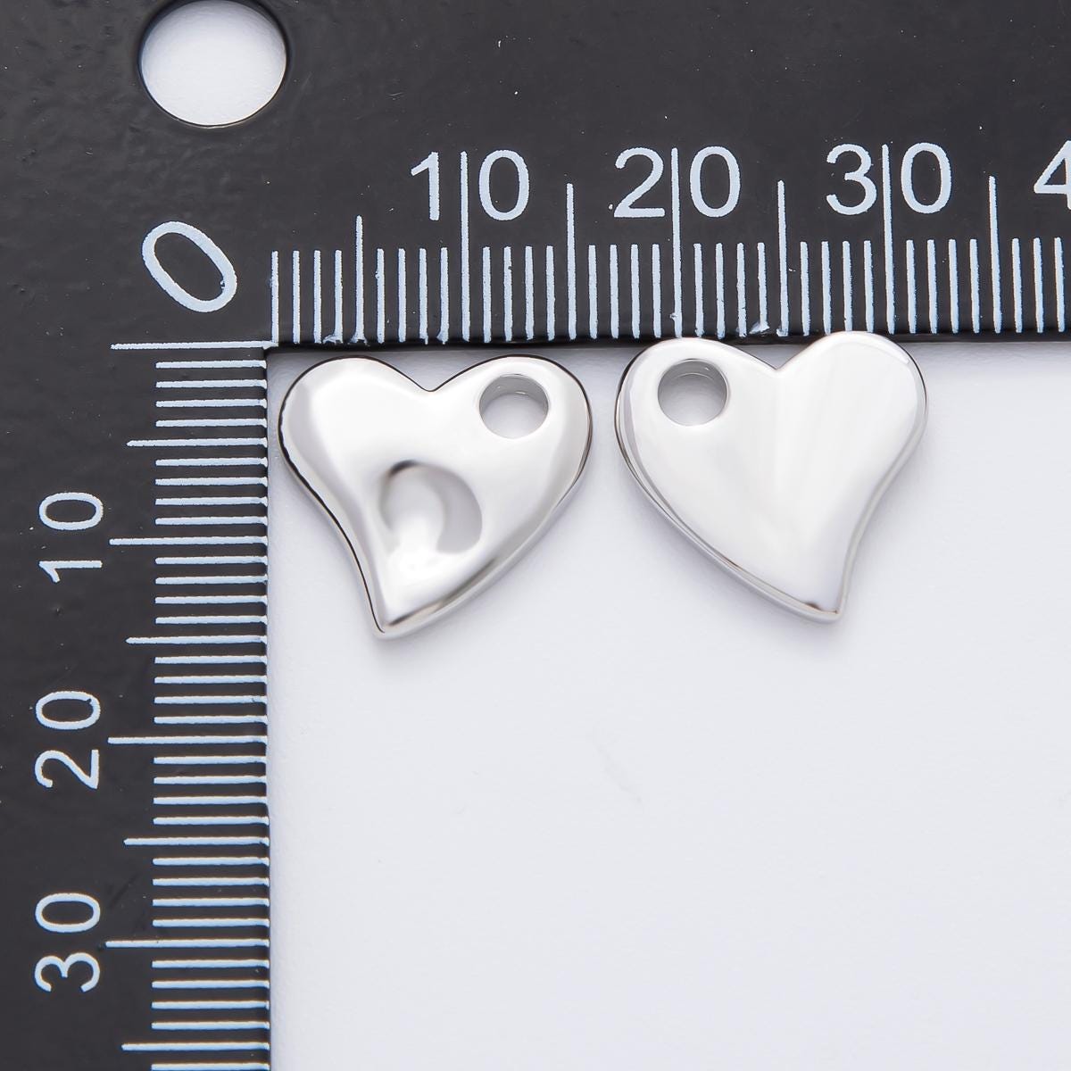 18k gold filled 15.5mm Flat minimalist heart charm for Necklace Keychain Supply | Z-A1523