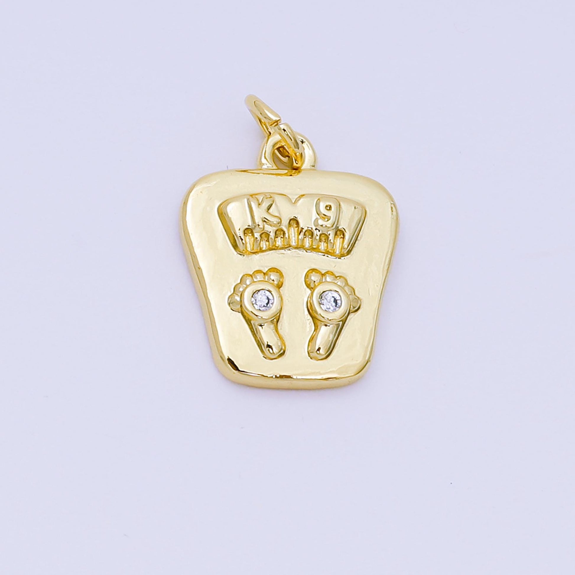 24K Gold Filled 15mm Micro Paved CZ Body Scale Charm in Gold & Silver | AH-668