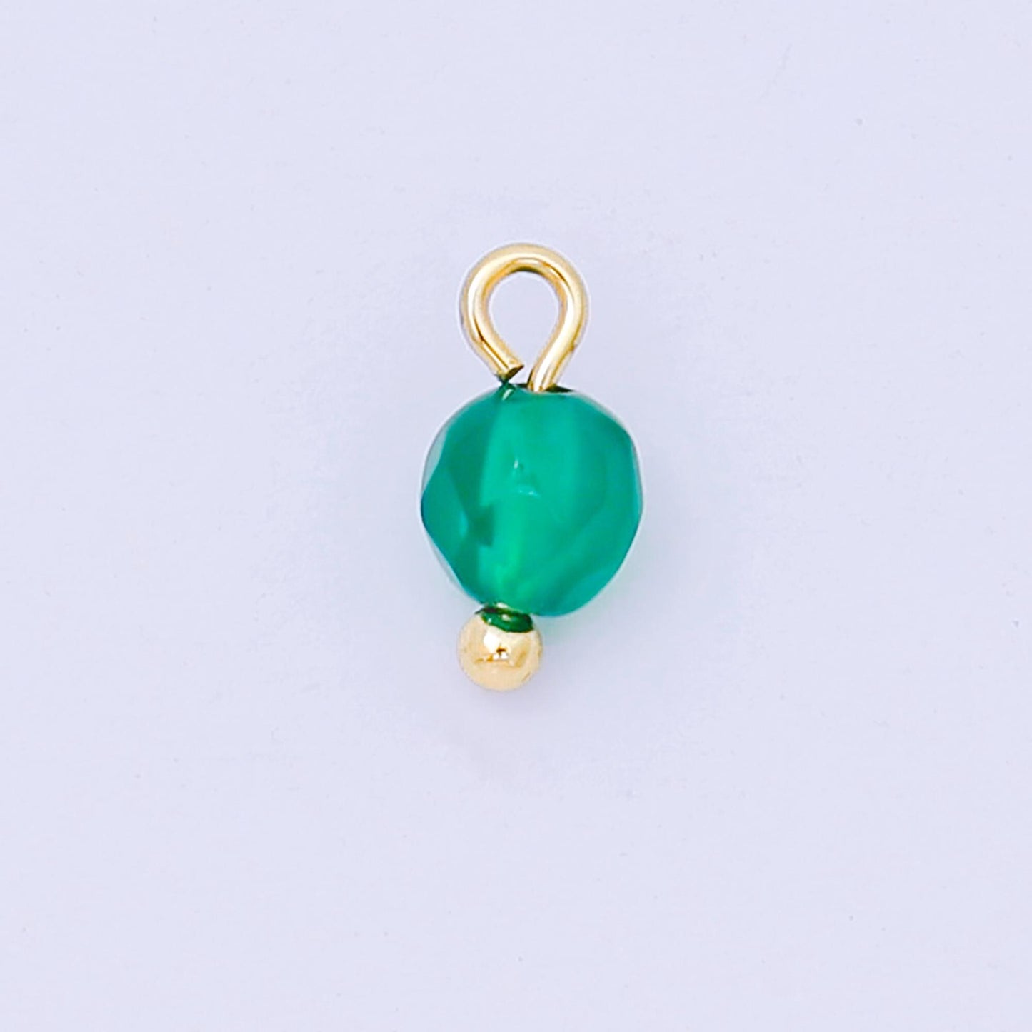 Faceted Gemstone Bead Charms Green Blue Crystal Pendants 24K Gold Filled Finding DIY Jewelry Making Supplies for Earrings Bracelet AH655