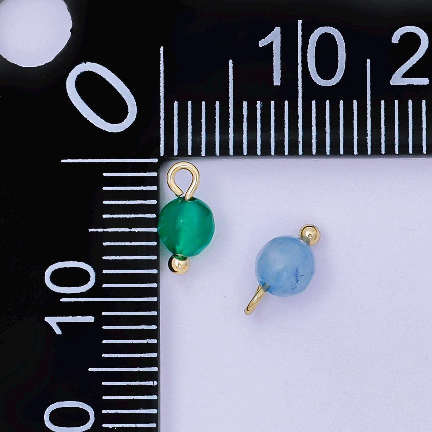 Faceted Gemstone Bead Charms Green Blue Crystal Pendants 24K Gold Filled Finding DIY Jewelry Making Supplies for Earrings Bracelet AH655