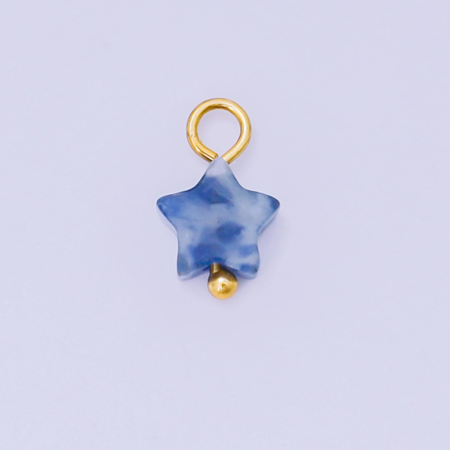 Gemstone Star Bead Charms Pink Blue Pendants 24K Gold Filled Finding DIY Jewelry Making Supplies for Earrings Bracelet AH656