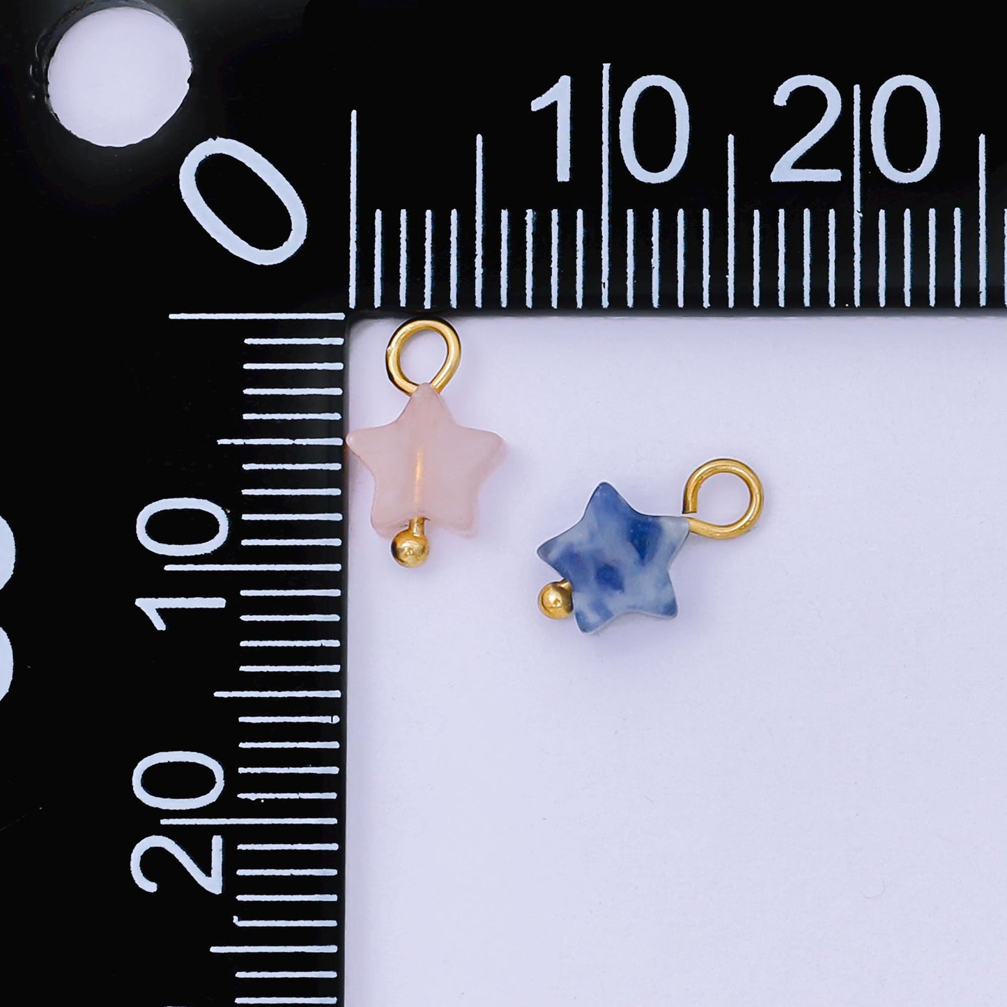 Gemstone Star Bead Charms Pink Blue Pendants 24K Gold Filled Finding DIY Jewelry Making Supplies for Earrings Bracelet AH656