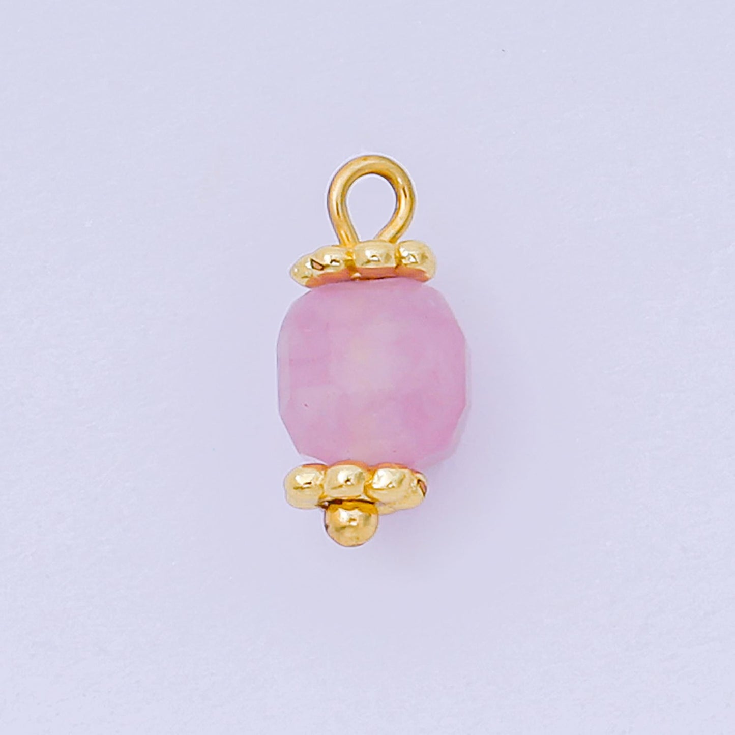 Faceted Gemstone Bead Charms Teal Purple Crystal Pendants 24K Gold Filled Finding DIY Jewelry Making Supplies for Earrings Bracelet AH661