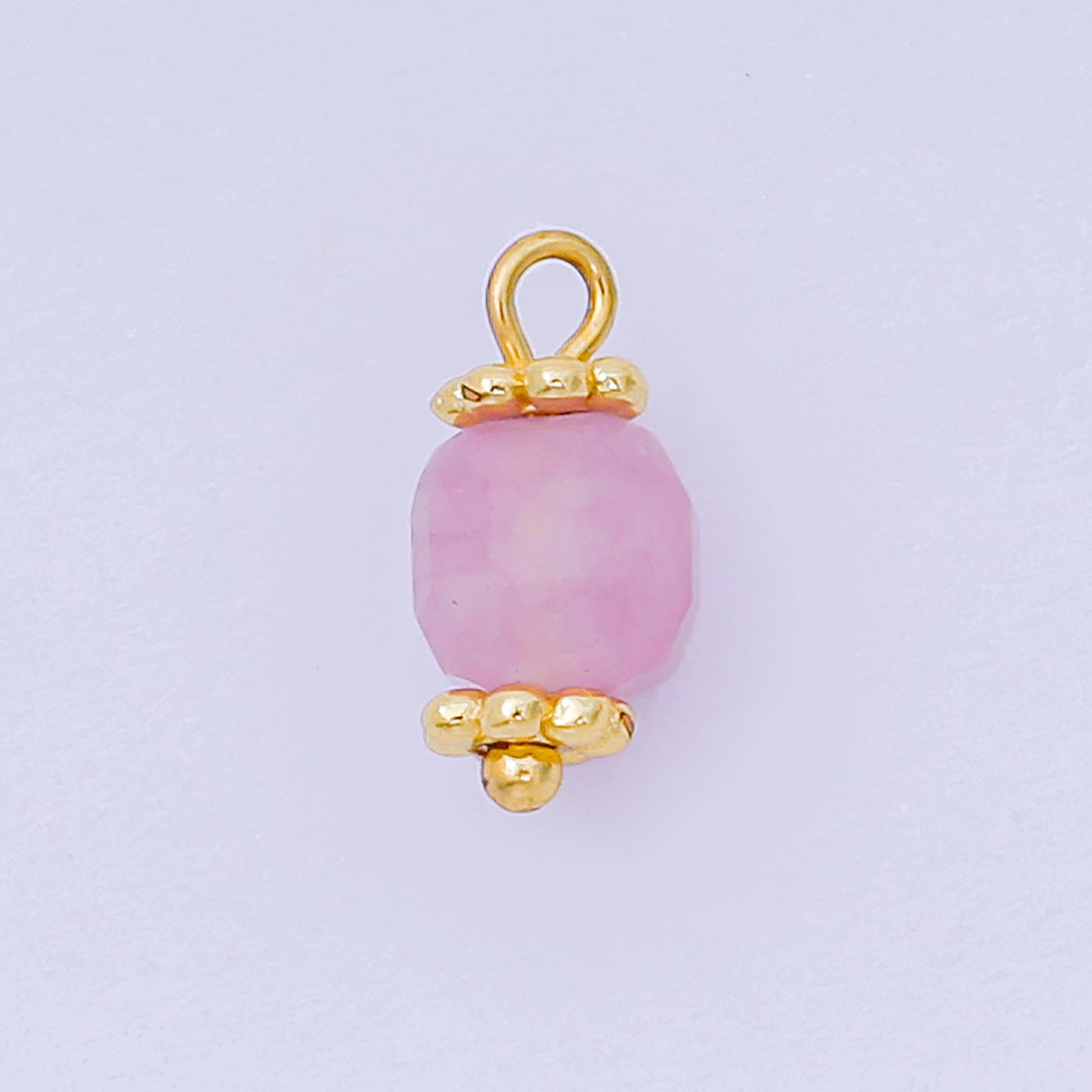 Faceted Gemstone Bead Charms Teal Purple Crystal Pendants 24K Gold Filled Finding DIY Jewelry Making Supplies for Earrings Bracelet AH661