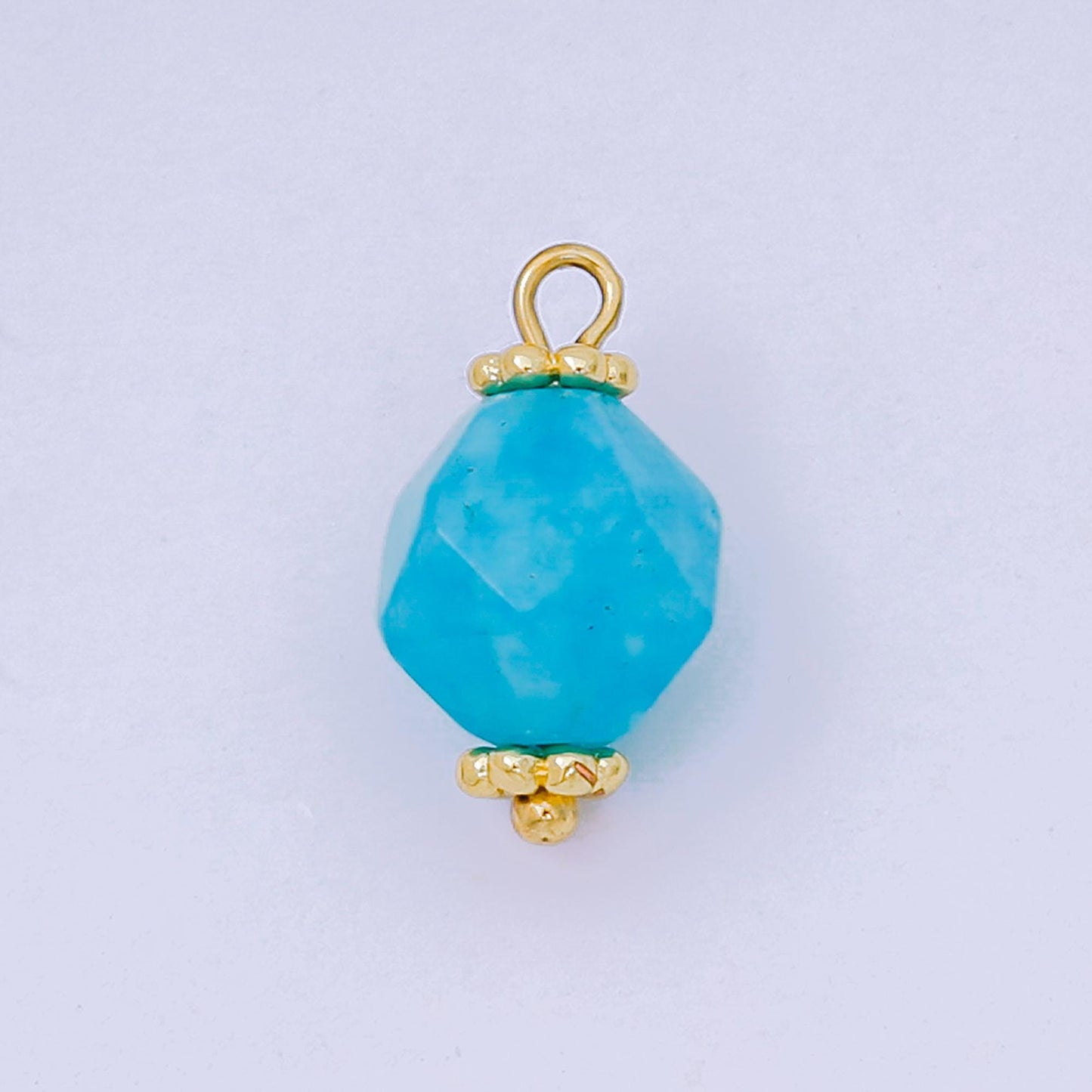 Faceted Gemstone Bead Charms Amethyst, Tiger Eye Pendants 24K Gold Filled Finding DIY Jewelry Making Supplies for Earrings Bracelet AH659