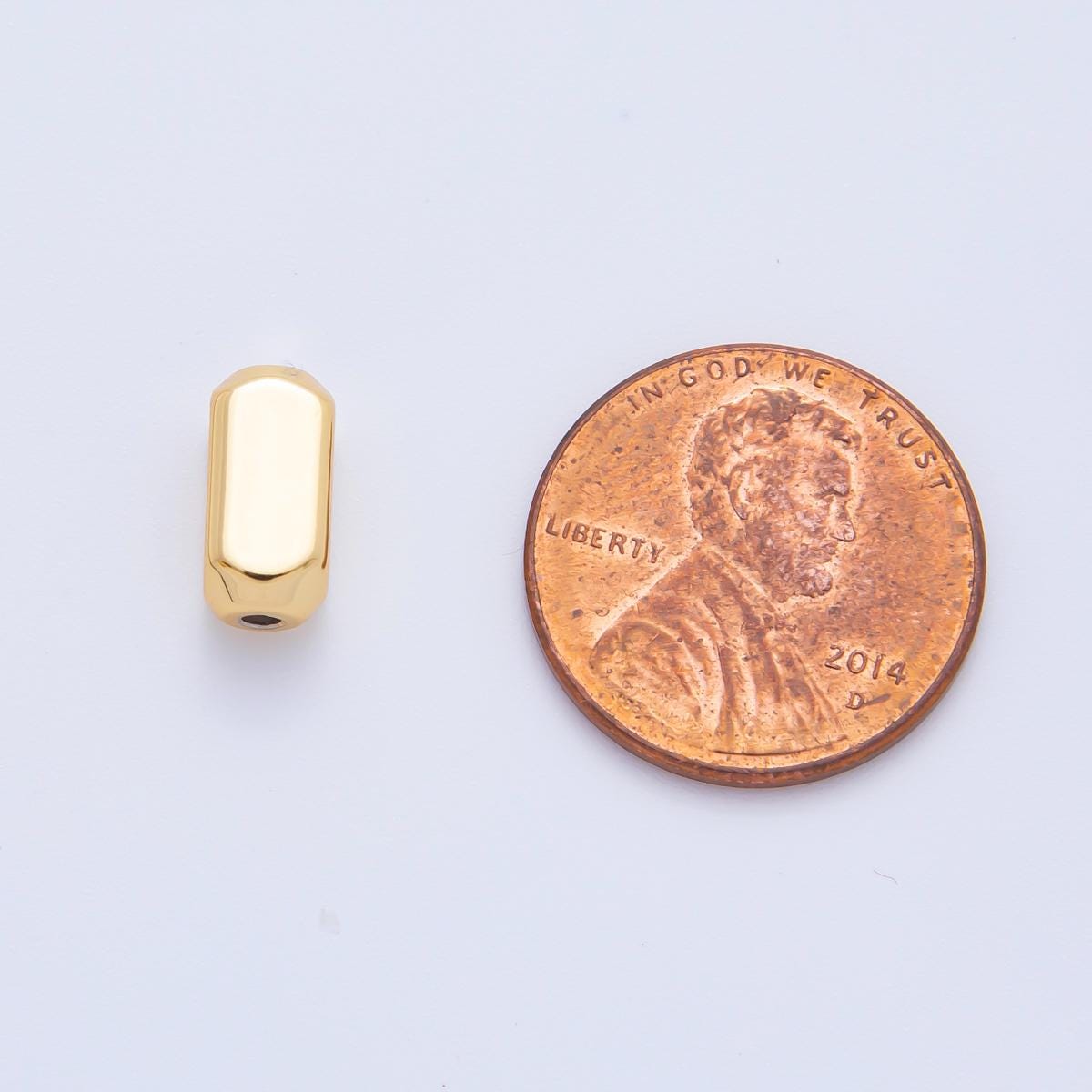 10x 18k Gold Filled Tiny Faceted Tube 10.5 x 5 mm spacer beads Tiny Seed Bead spacer for Bracelet Necklace Supply AF-1062