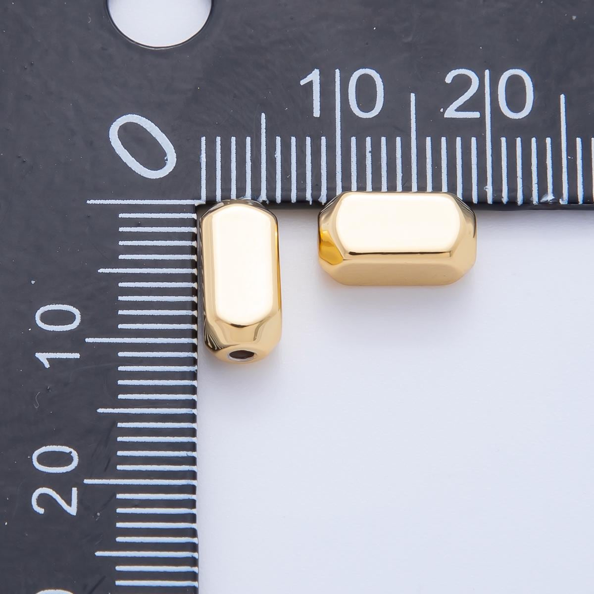 10x 18k Gold Filled Tiny Faceted Tube 10.5 x 5 mm spacer beads Tiny Seed Bead spacer for Bracelet Necklace Supply AF-1062