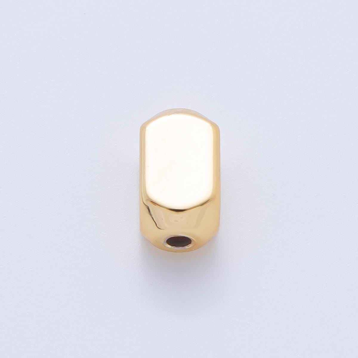 10x 18k Gold Filled Tiny Faceted Tube 10.5 x 5 mm spacer beads Tiny Seed Bead spacer for Bracelet Necklace Supply AF-1062