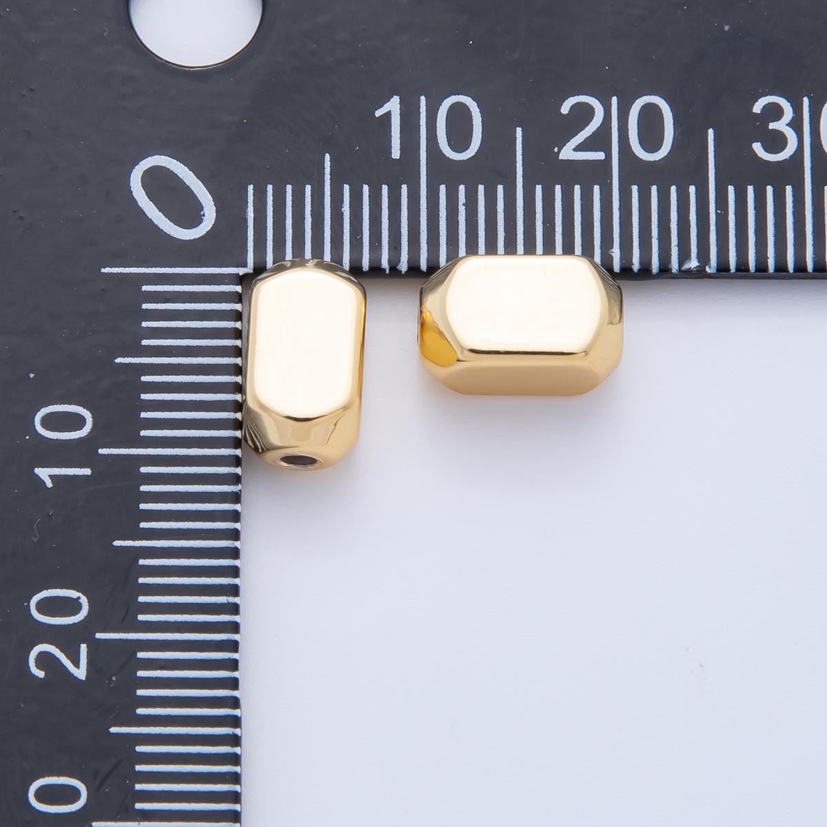 10x 18k Gold Filled Tiny Faceted Tube 10.5 x 5 mm spacer beads Tiny Seed Bead spacer for Bracelet Necklace Supply AF-1062