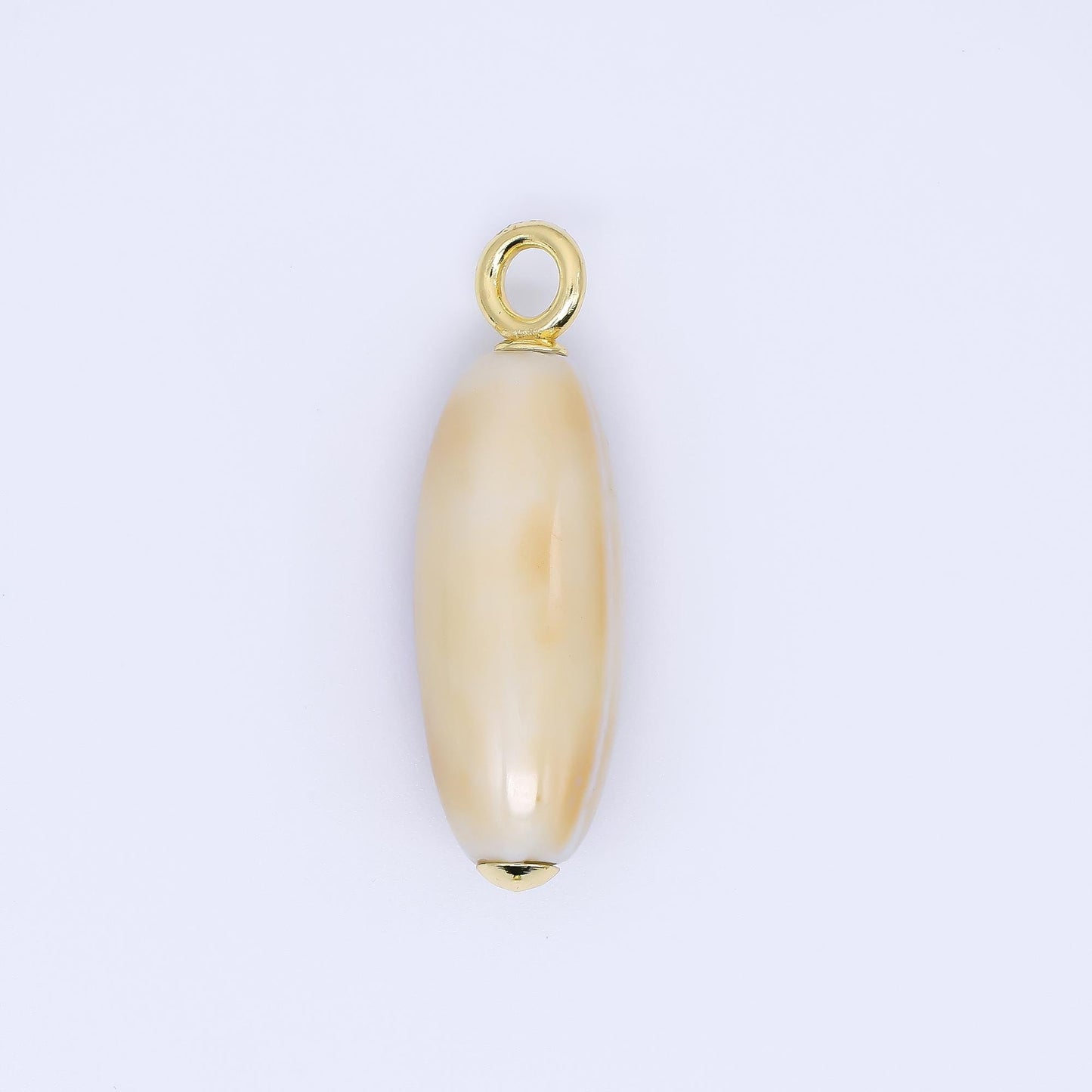 Colorful Ceramic Oval Charms Glossy Glazed Beads with 18K Gold Filled Loop for DIY Jewelry, Necklace, Bracelet, or Earring Making M219