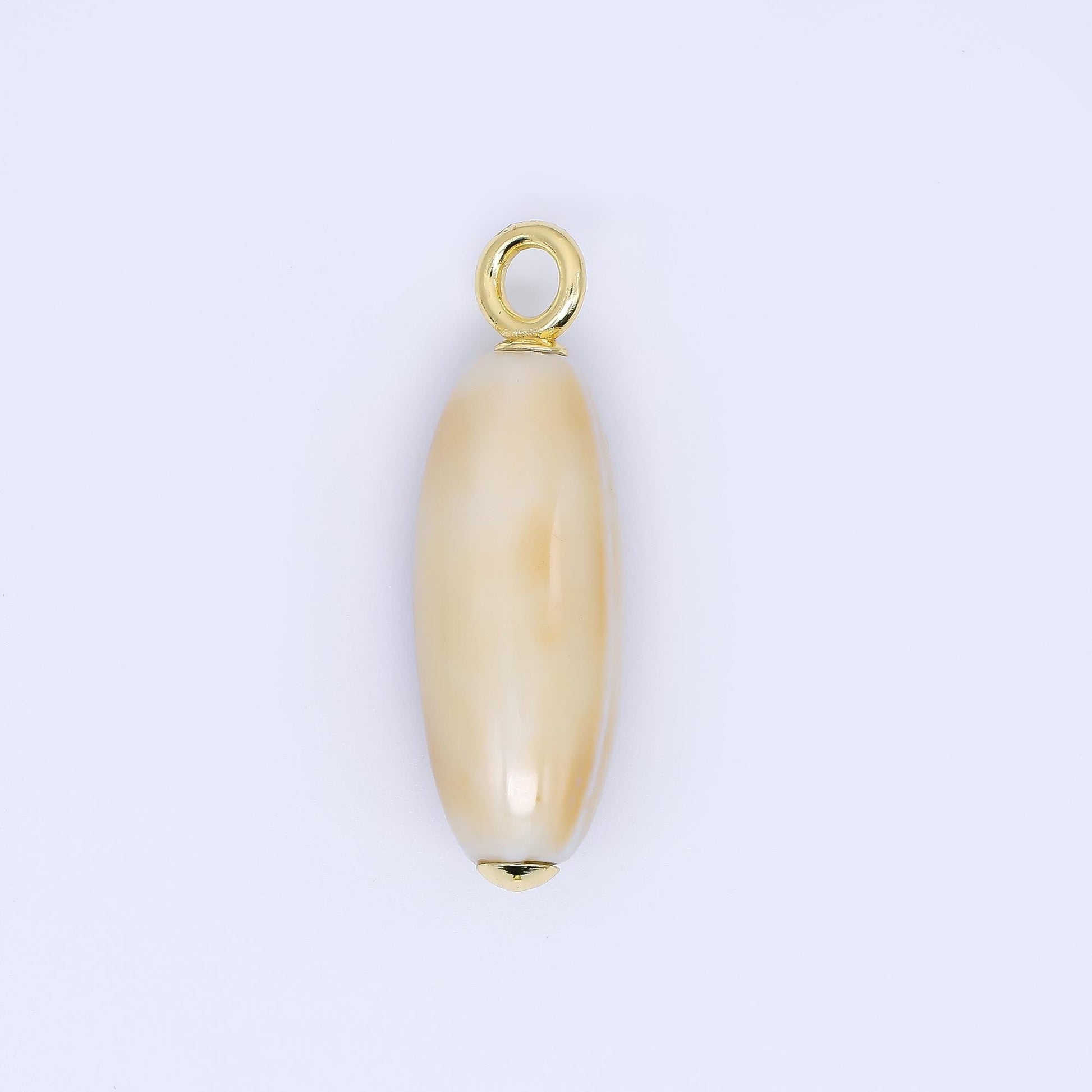 Colorful Ceramic Oval Charms Glossy Glazed Beads with 18K Gold Filled Loop for DIY Jewelry, Necklace, Bracelet, or Earring Making M219