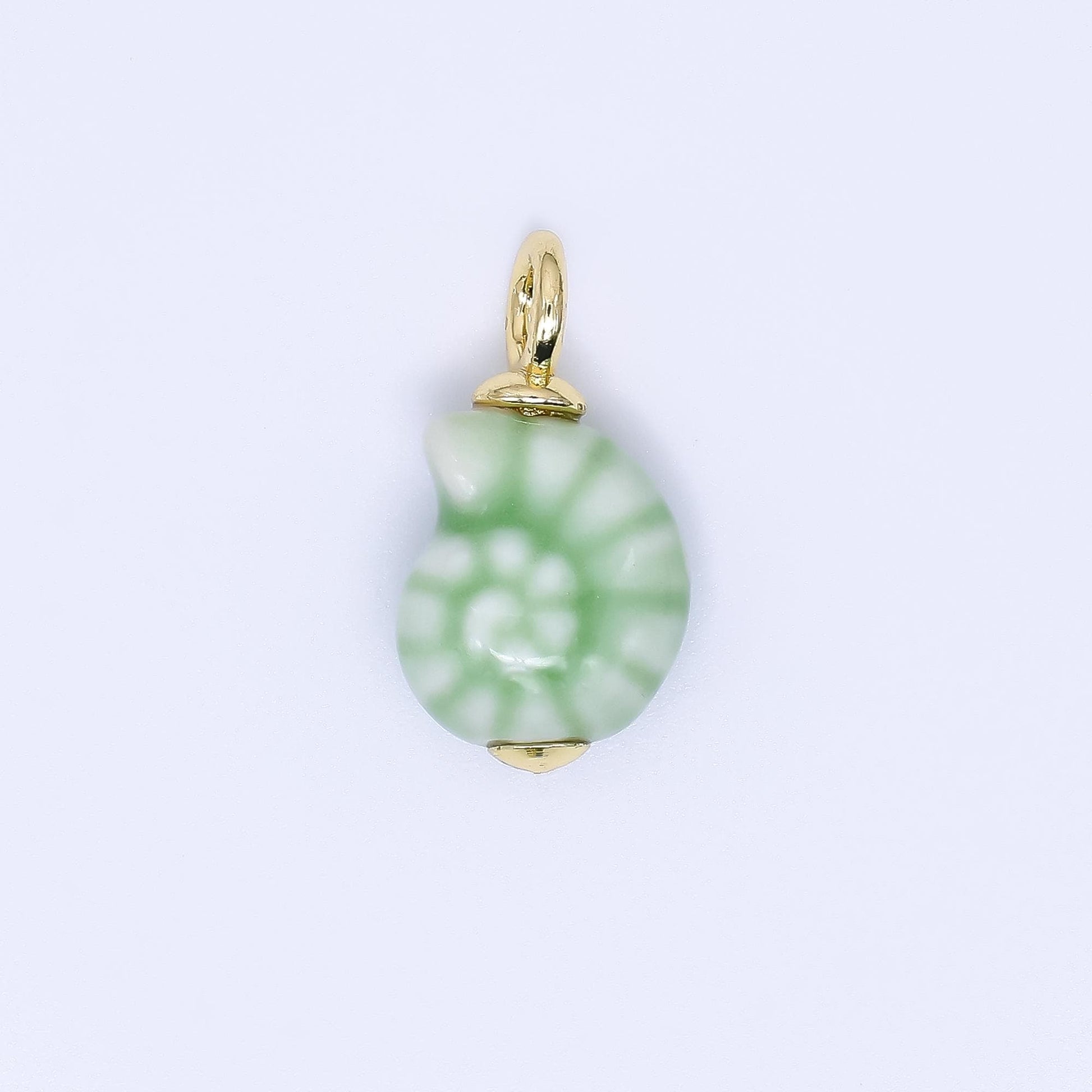 Color Ceramic Conch Sea Shell Pendant 24K Gold Filled Beach Blue Porcelain Sea Snail Conch Shell Charm For Necklace Bracelet Component N-339