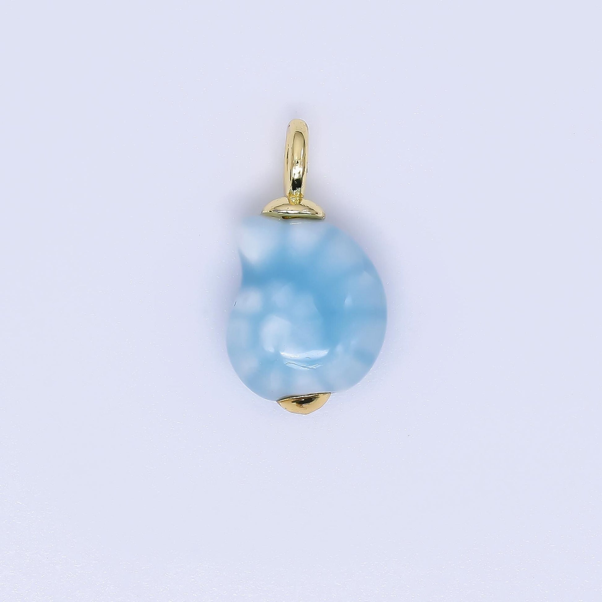 Color Ceramic Conch Sea Shell Pendant 24K Gold Filled Beach Blue Porcelain Sea Snail Conch Shell Charm For Necklace Bracelet Component N-339