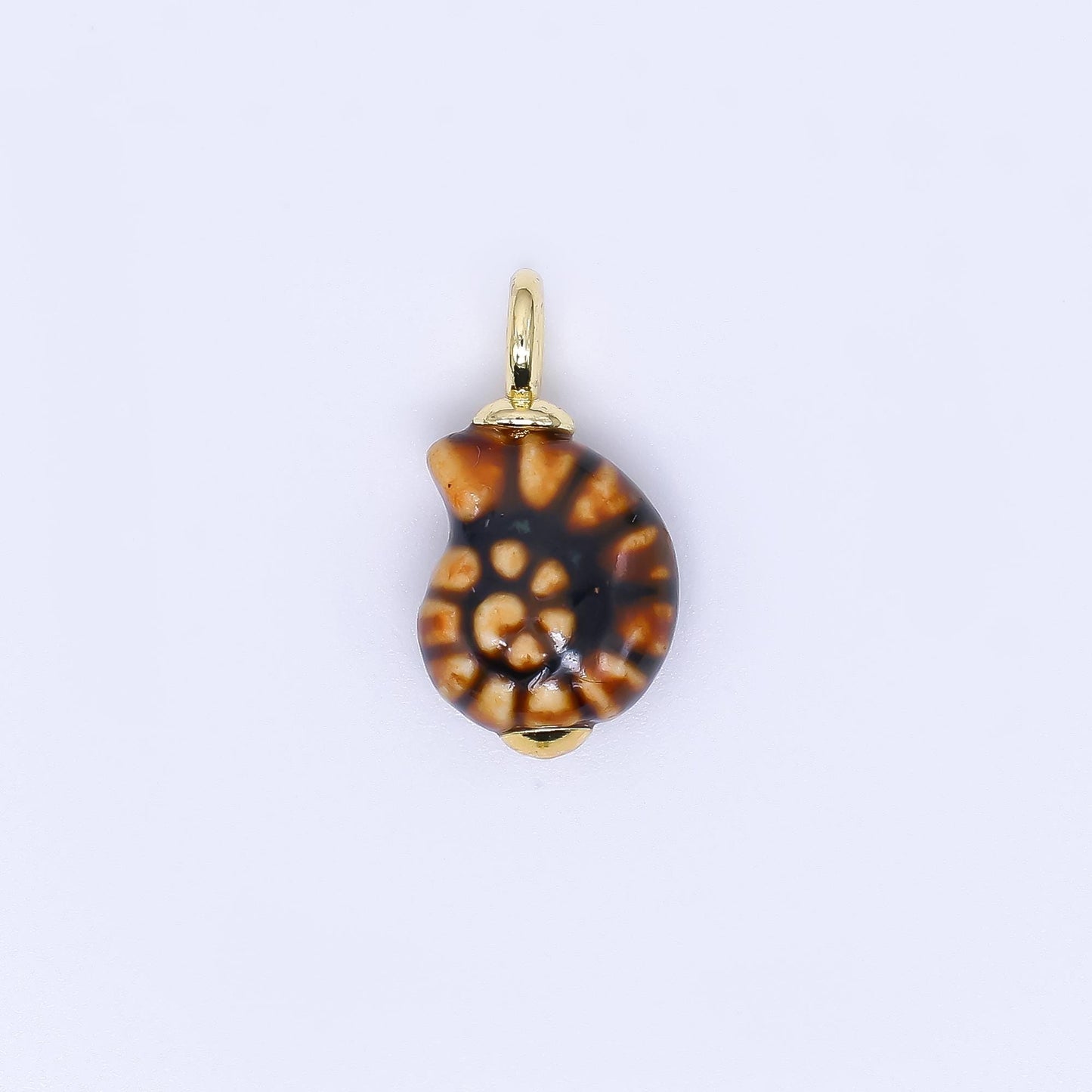 Color Ceramic Conch Sea Shell Pendant 24K Gold Filled Beach Blue Porcelain Sea Snail Conch Shell Charm For Necklace Bracelet Component N-339
