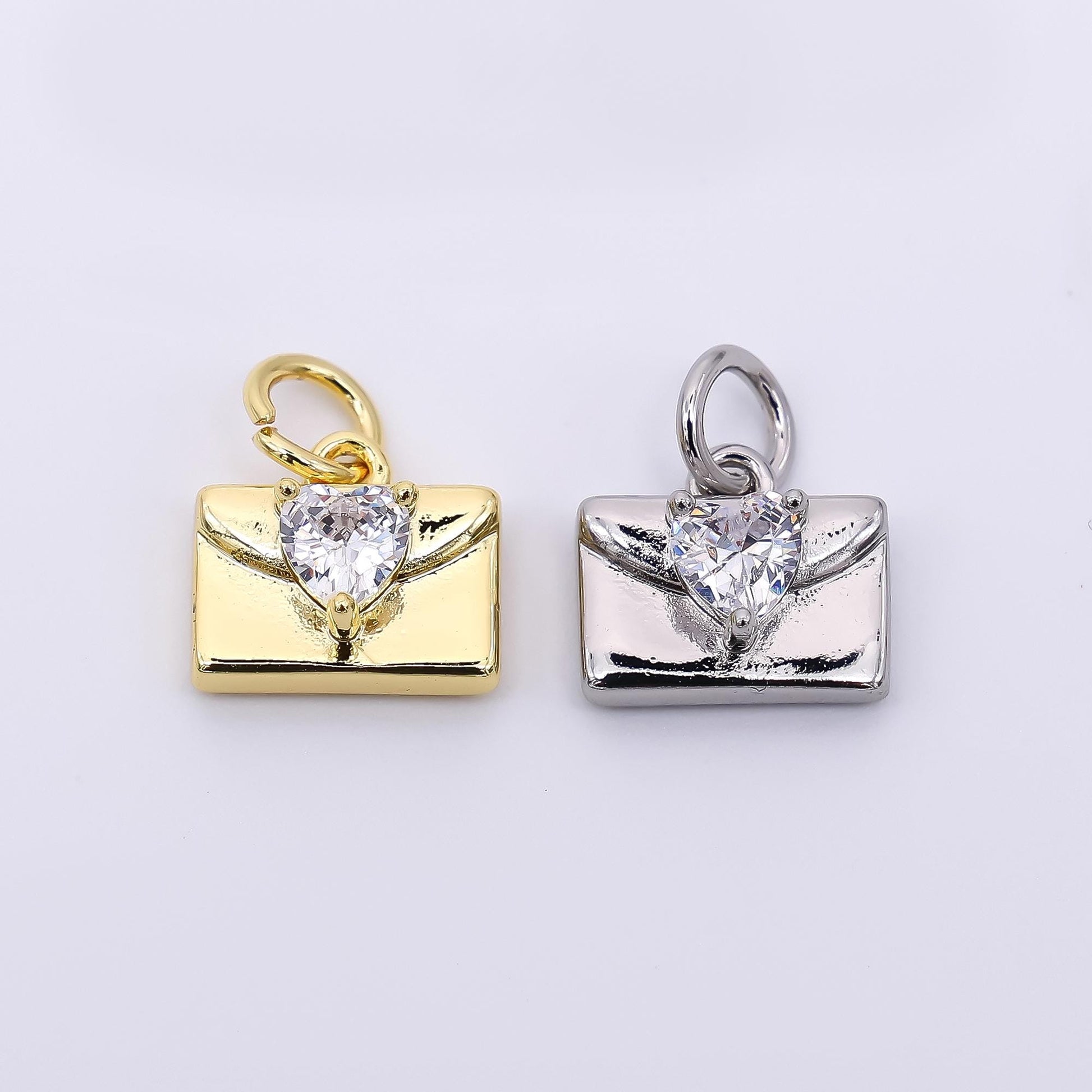 Mini love letters gold charm envelope love you pendant dainty charm for diy jewelry making supply Love note Charm af324