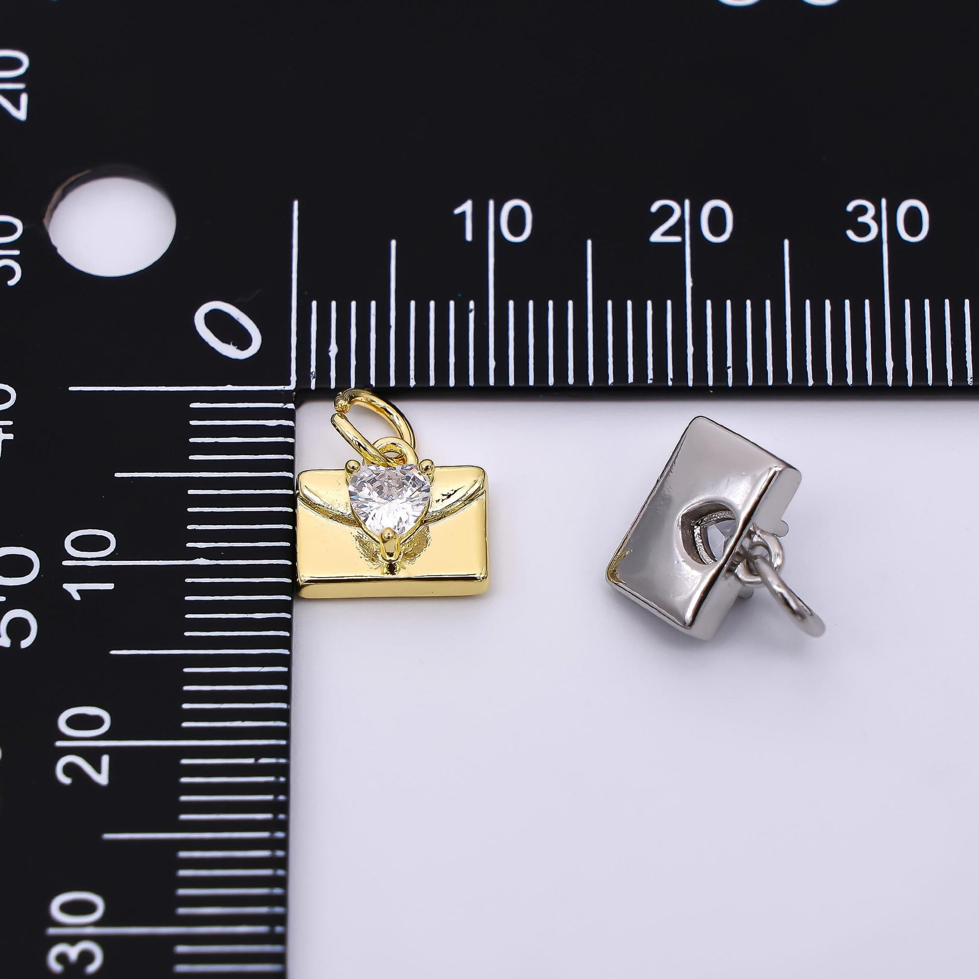Mini love letters gold charm envelope love you pendant dainty charm for diy jewelry making supply Love note Charm af324