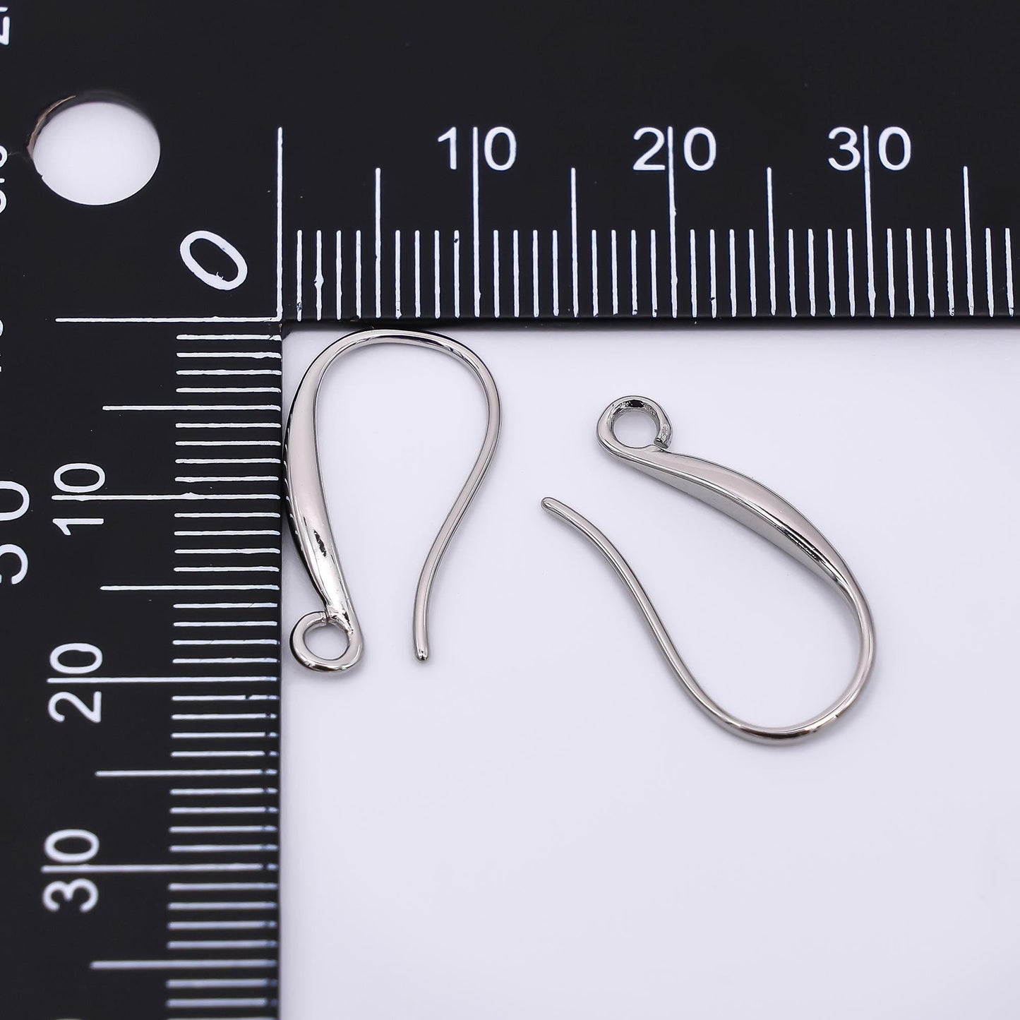 1 pair 24k gold filled 20.2mm loop minimalist French hook earrings findings supply | z-1288